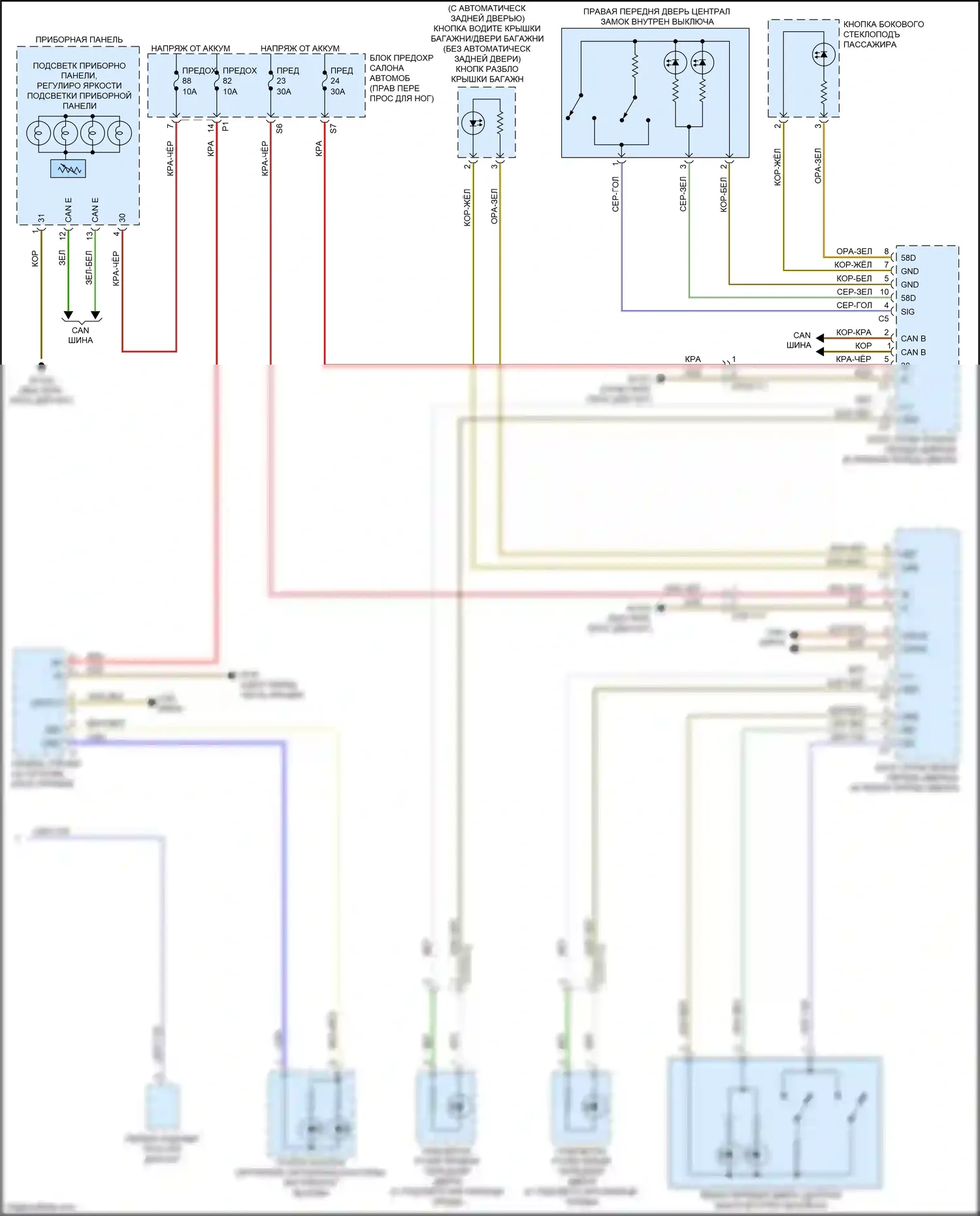 CLA-класс Mercedes-Benz C117/X117 рестайлинг (2016-2019): Электросхема подсветки приборной панели (2 из 2) 