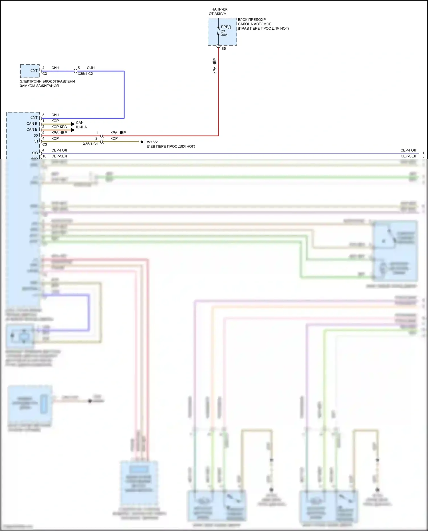CLA-класс Mercedes-Benz C117/X117 рестайлинг (2016-2019): Электросхема центрального замка (1 из 3) 