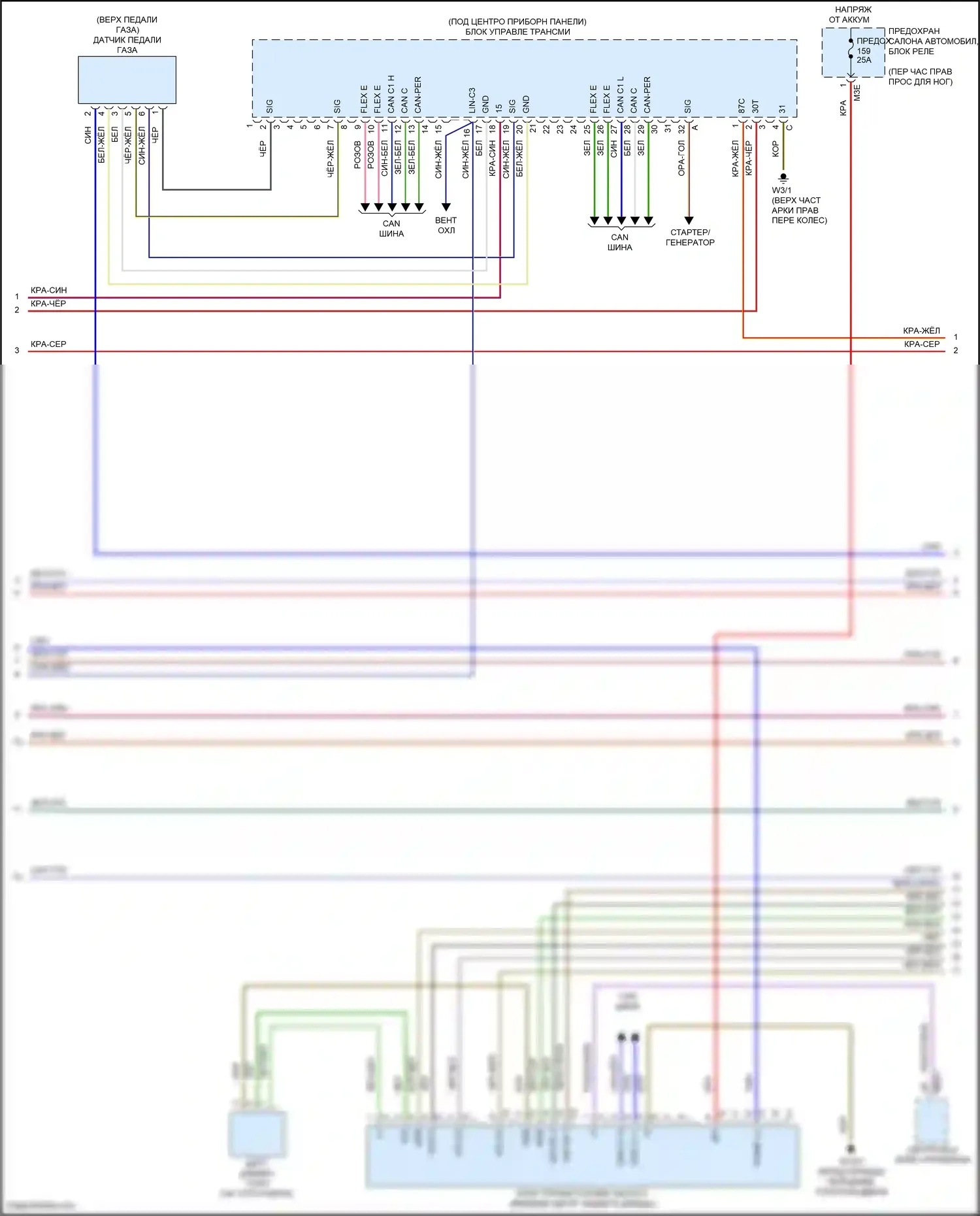 CLA-класс Mercedes-Benz C118 (2019-2023): Электросхема двигателя 2.0л турбо (2 из 8) 