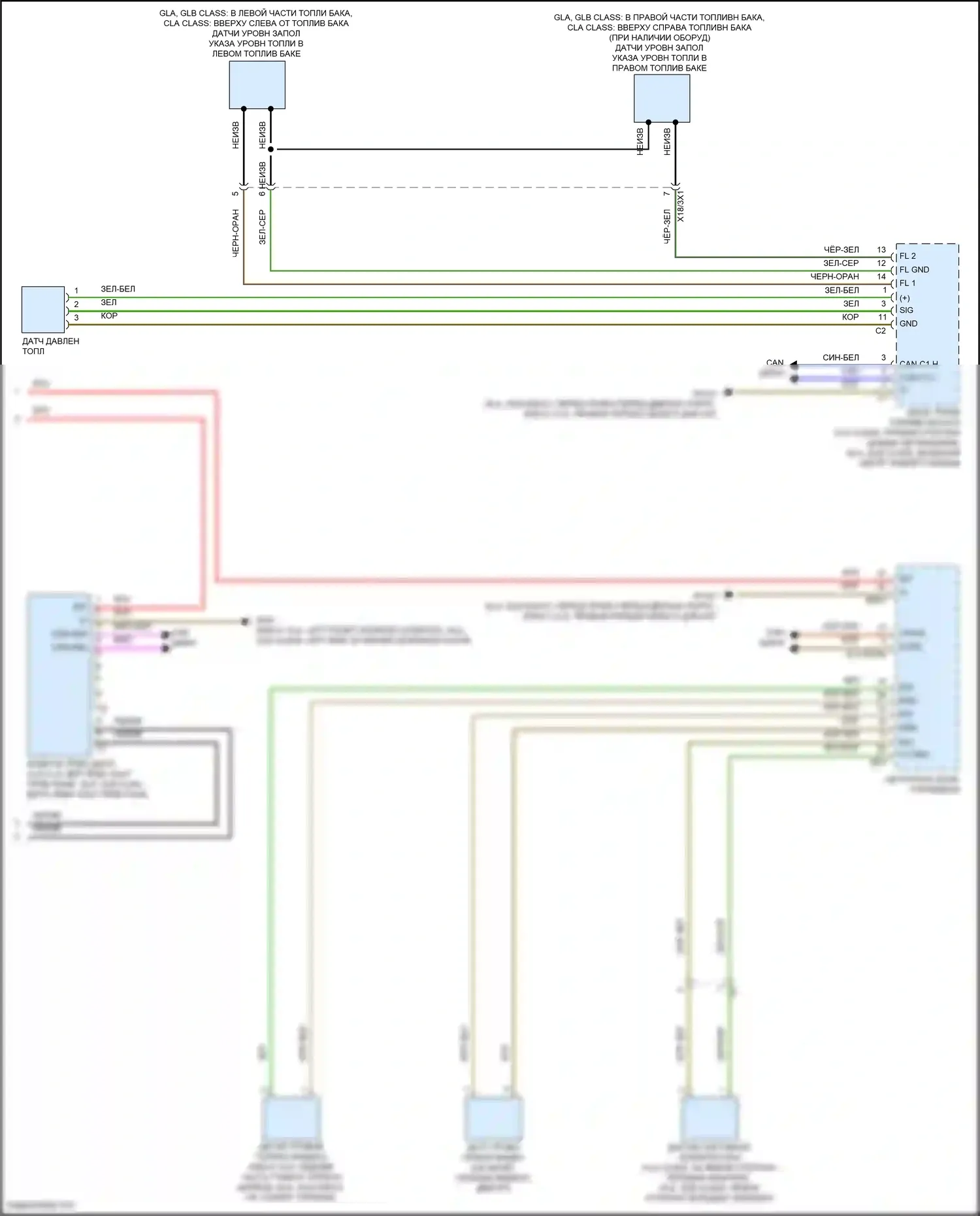 CLA-класс Mercedes-Benz C118 (2019-2023): Электросхема приборной панели (2 из 2) 