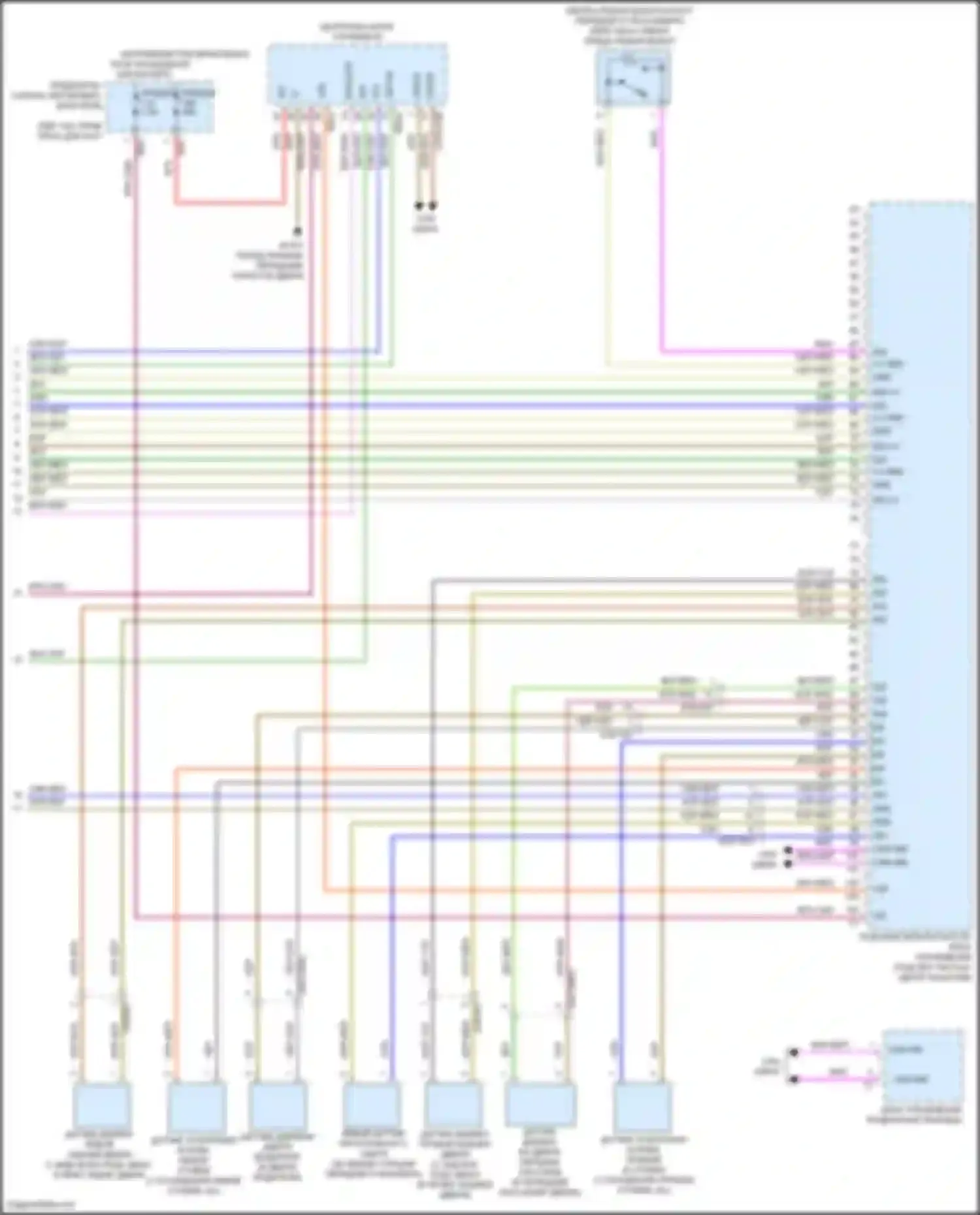 Электросхема подключения левого датчика фронтального удара для Mercedes-Benz CLA-класс C118 (2019-2023)