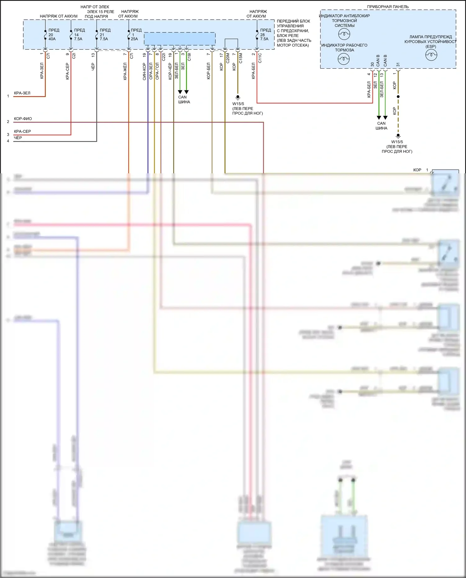 CLS-класс AMG Mercedes-Benz C218/X218 (2010-2014): Антиблокировочная электросхема тормозов, базовая (2 из 2) 