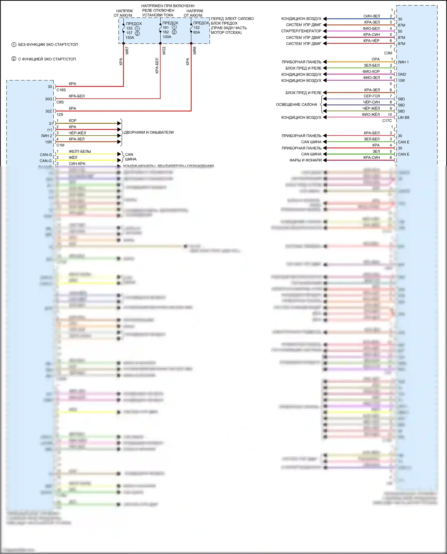 CLS-класс AMG Mercedes-Benz C218/X218 (2010-2014): Электросхема переднего блока управления sam (1 из 2) 