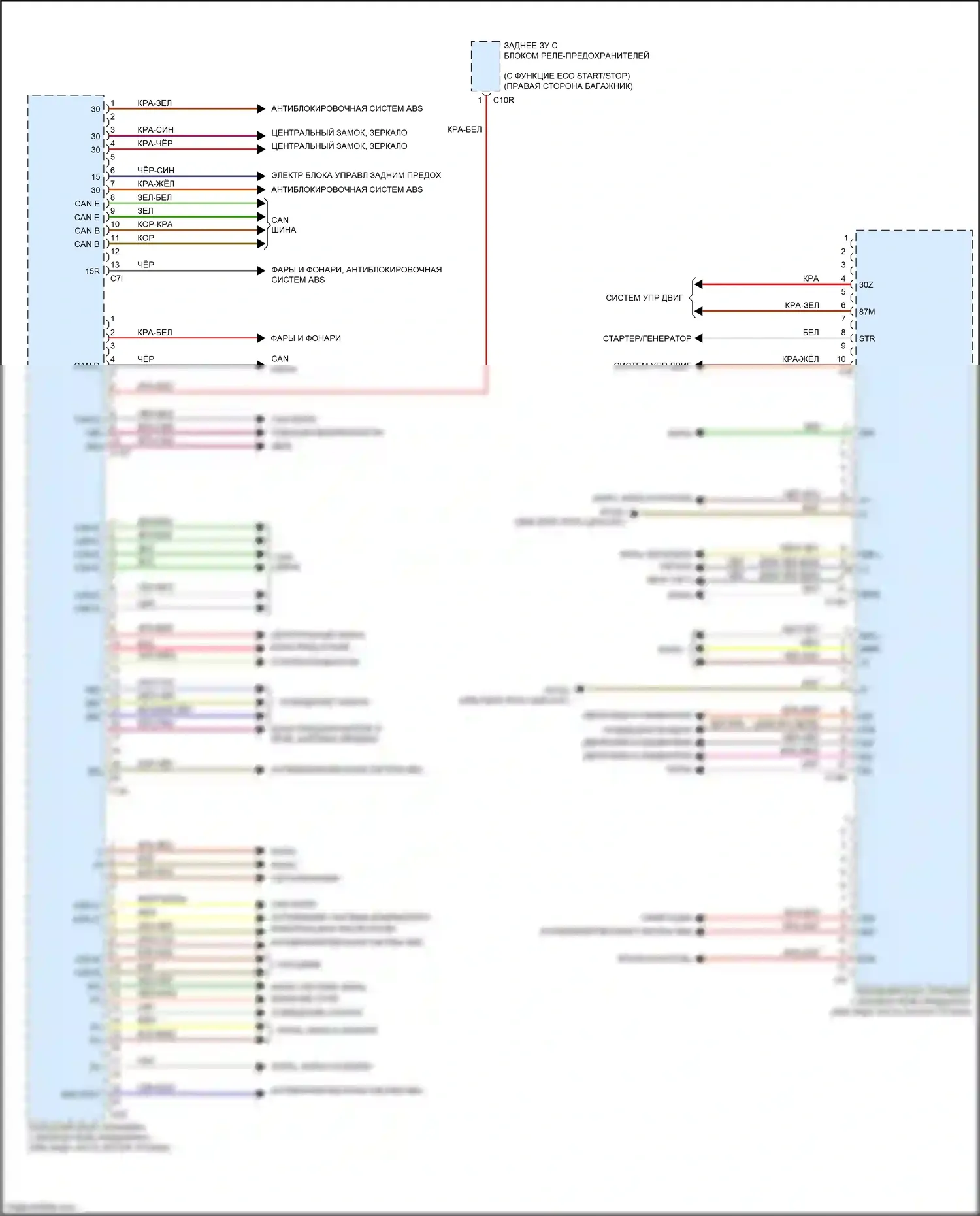 CLS-класс AMG Mercedes-Benz C218/X218 (2010-2014): Электросхема переднего блока управления sam (2 из 2) 