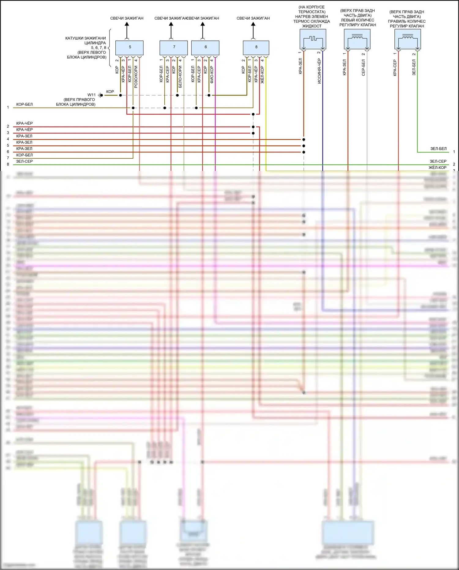 CLS-класс AMG Mercedes-Benz C218/X218 (2010-2014): Электросхема двигателя 4,6л твин турбо (5 из 6) 