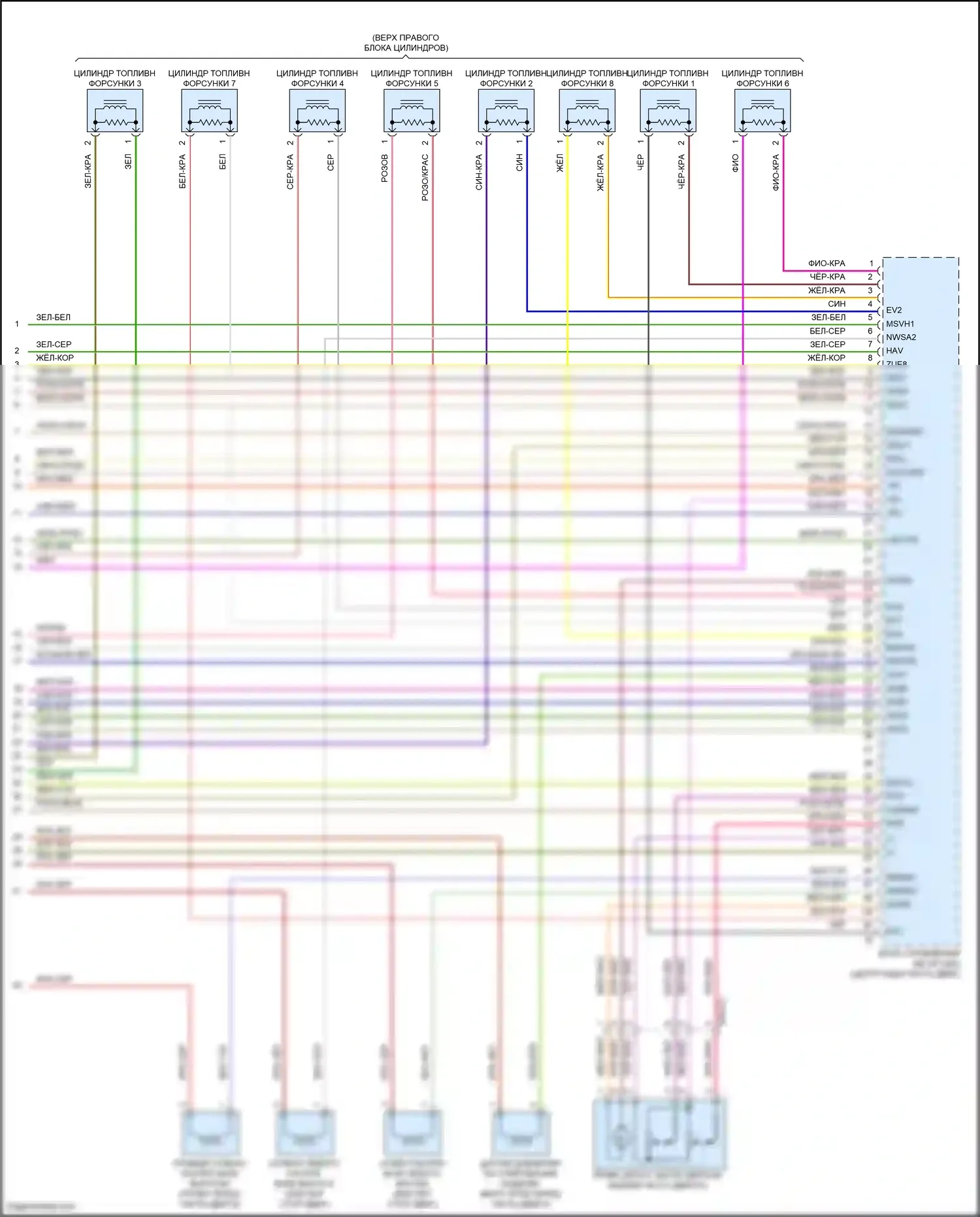 CLS-класс AMG Mercedes-Benz C218/X218 (2010-2014): Электросхема двигателя 4,6л твин турбо (6 из 6) 
