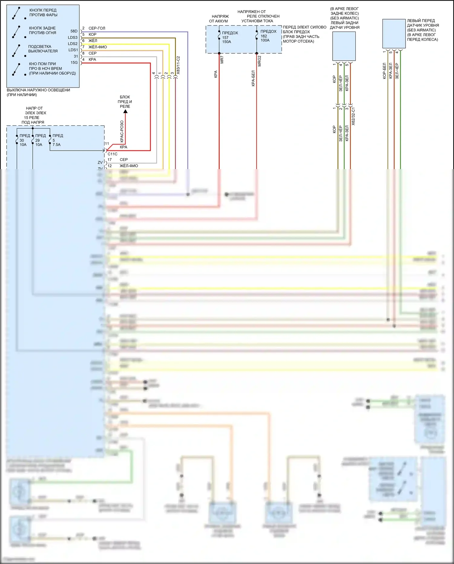 CLS-класс AMG Mercedes-Benz C218/X218 (2010-2014): Электросхема фар (1 из 3) 