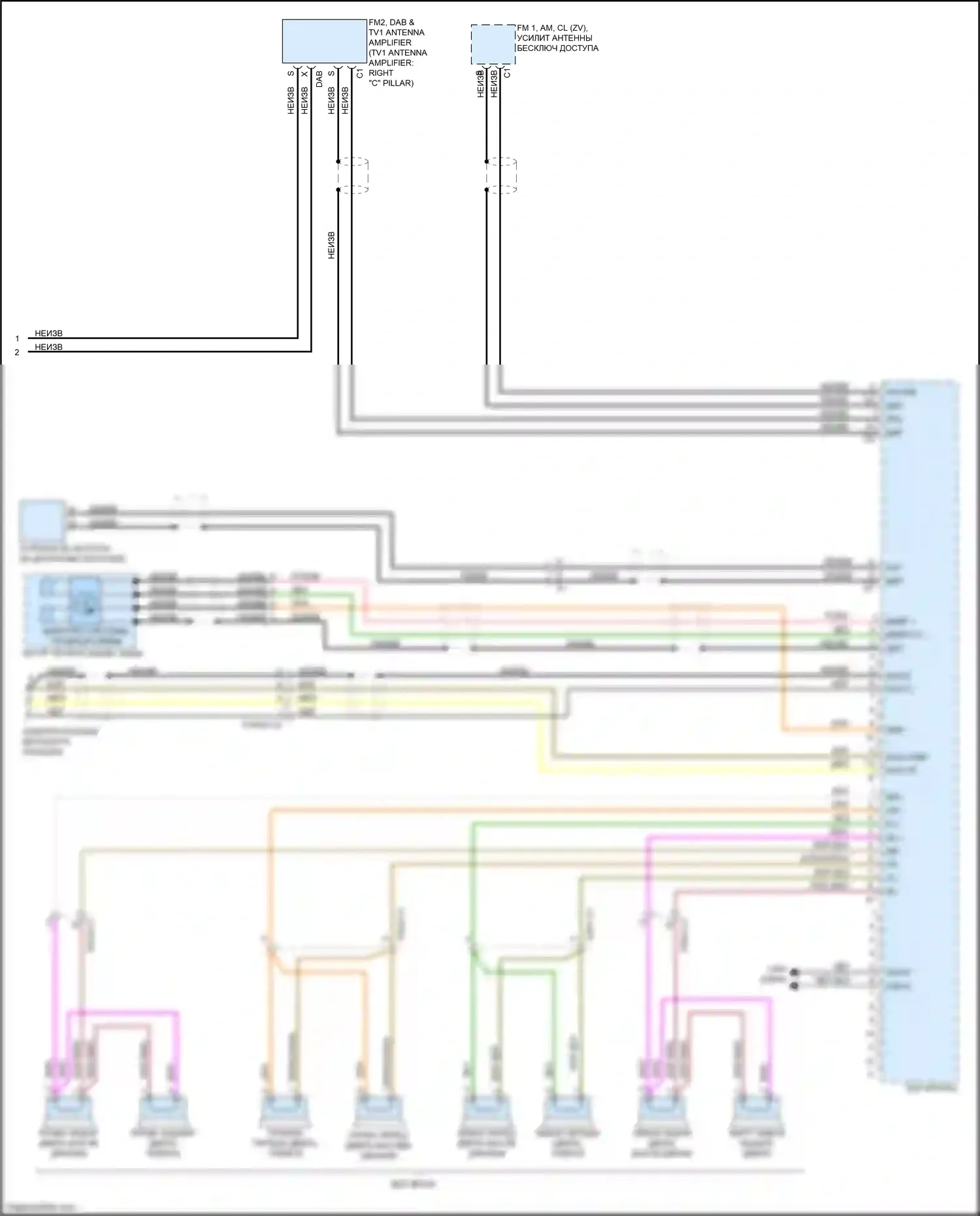 CLS-класс AMG Mercedes-Benz C218/X218 (2010-2014): Электросхема магнитолы (2 из 3) 