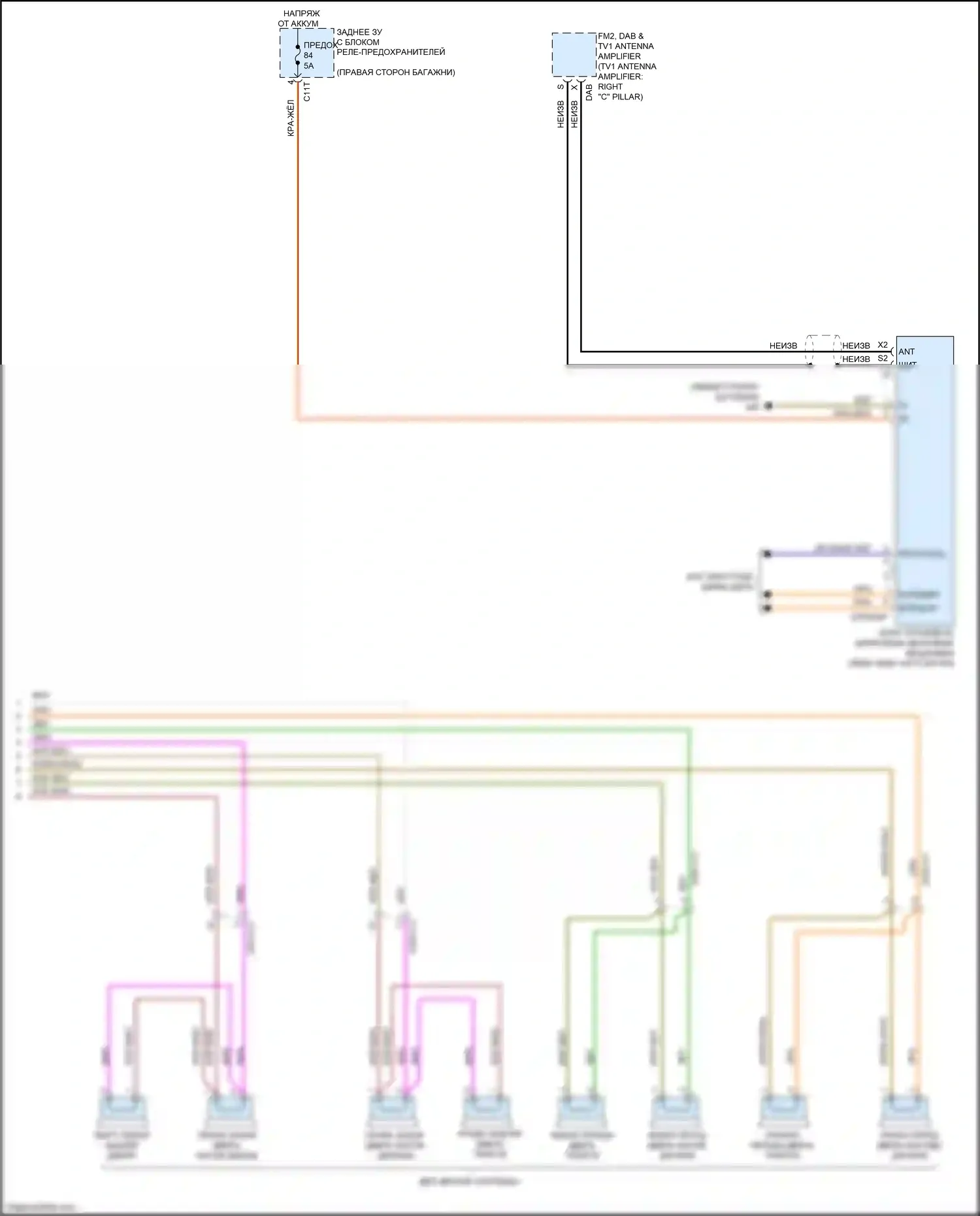 CLS-класс AMG Mercedes-Benz C218/X218 (2010-2014): Электросхема системы автопилота (2 из 2) 