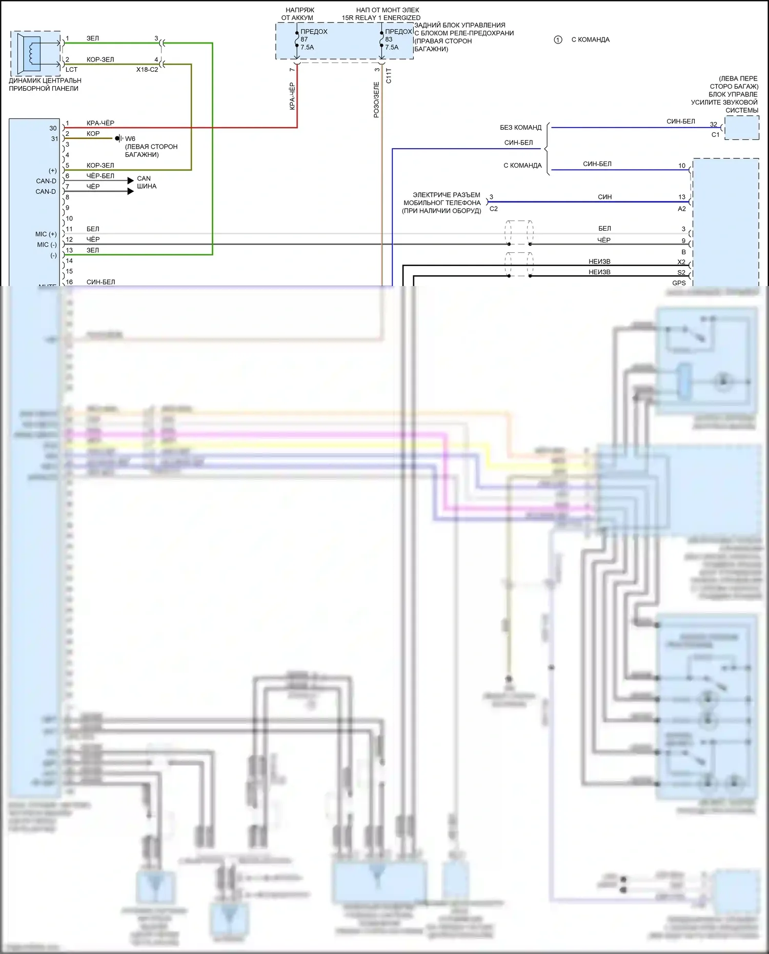 CLS-класс AMG Mercedes-Benz C218/X218 (2010-2014): Электросхема экстренного вызова 