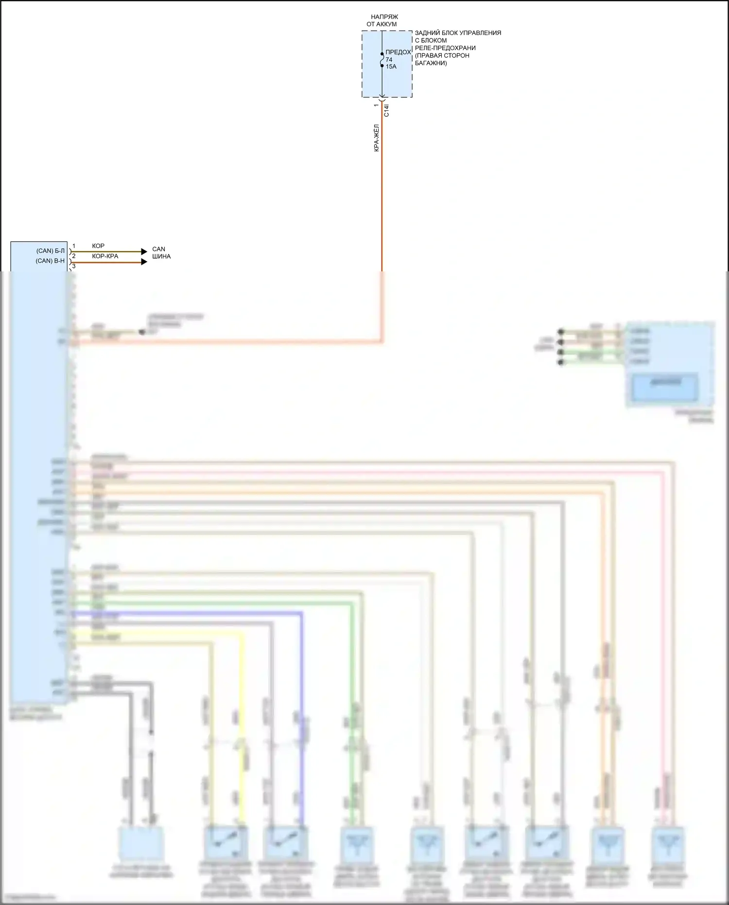 CLS-класс AMG Mercedes-Benz C218/X218 (2010-2014): Бесключевой доступ электросхема системы 
