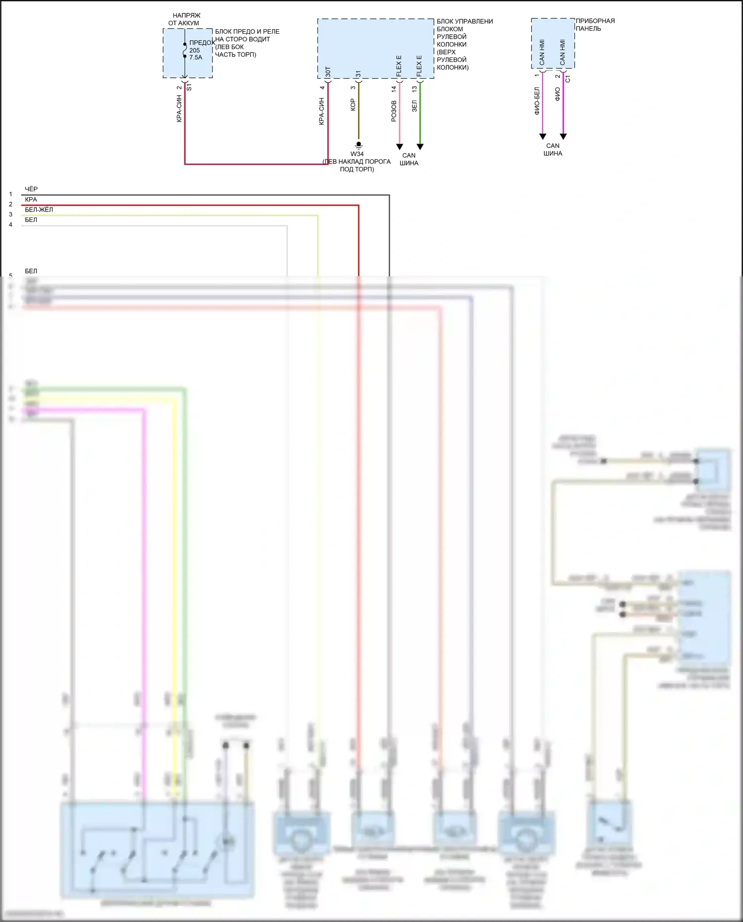 CLS-класс AMG Mercedes-Benz C257 рестайлинг (2021-2024): Антиблокировочная система abs электросхема (2 из 2) 