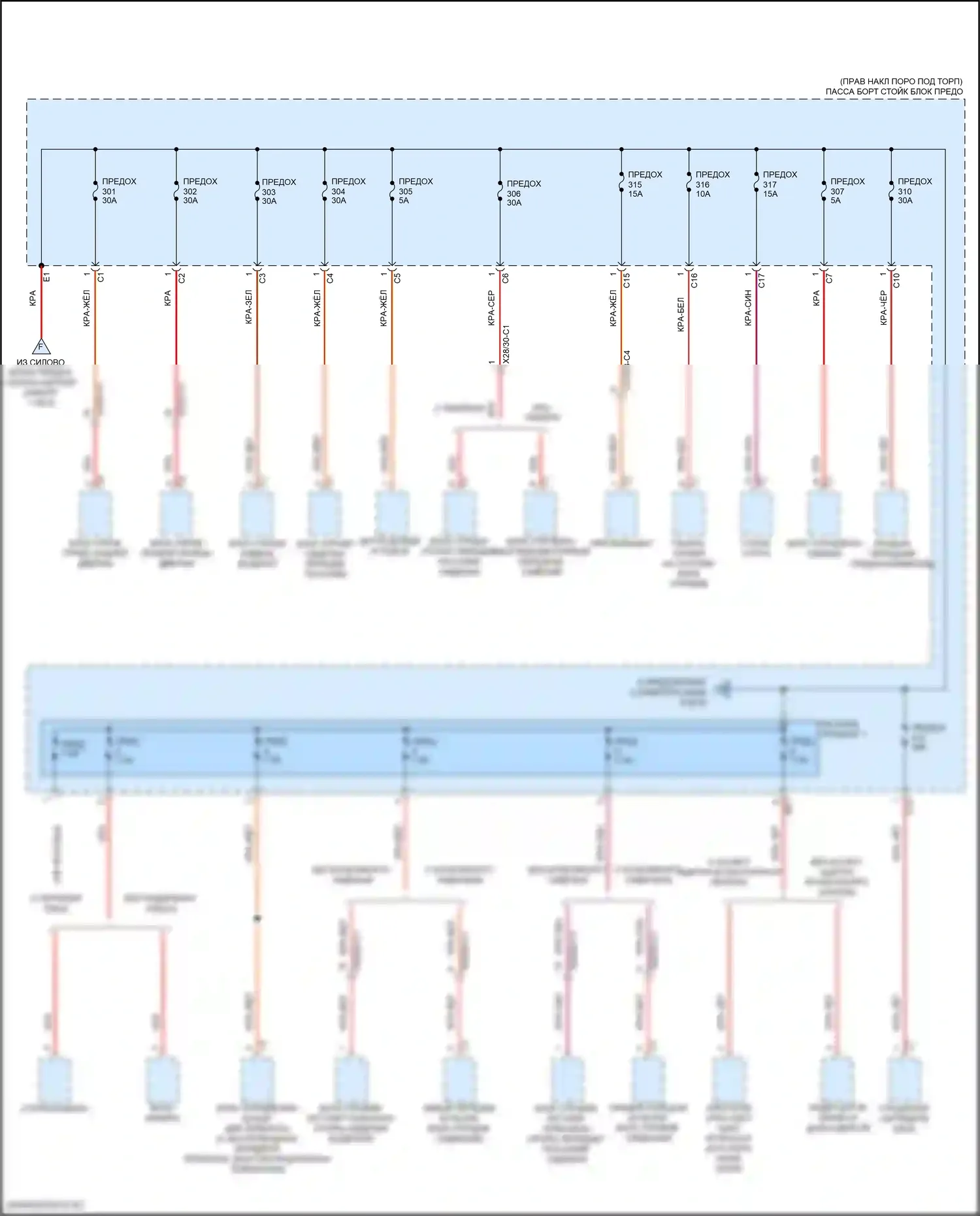 CLS-класс AMG Mercedes-Benz C257 рестайлинг (2021-2024): Электросхема блока предохранителей реле (5 из 8) 