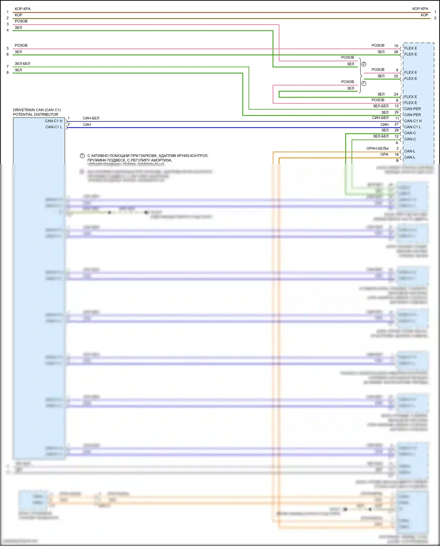 CLS-класс AMG Mercedes-Benz C257 рестайлинг (2021-2024): Электросхема шины высокого/низкого уровня (5 из 6) 