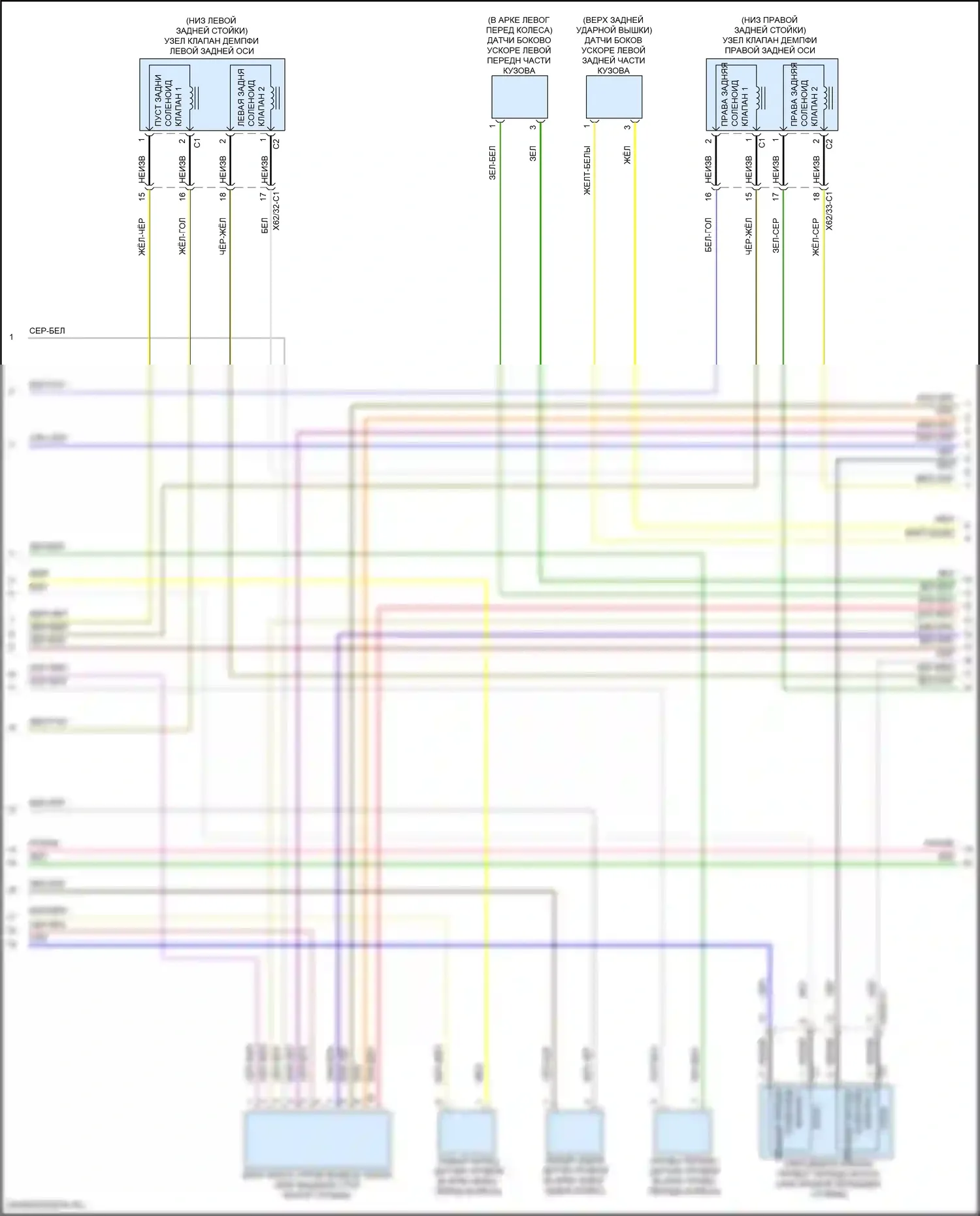 CLS-класс AMG Mercedes-Benz C257 рестайлинг (2021-2024): Электросхема управления воздушным телом (2 из 3) 
