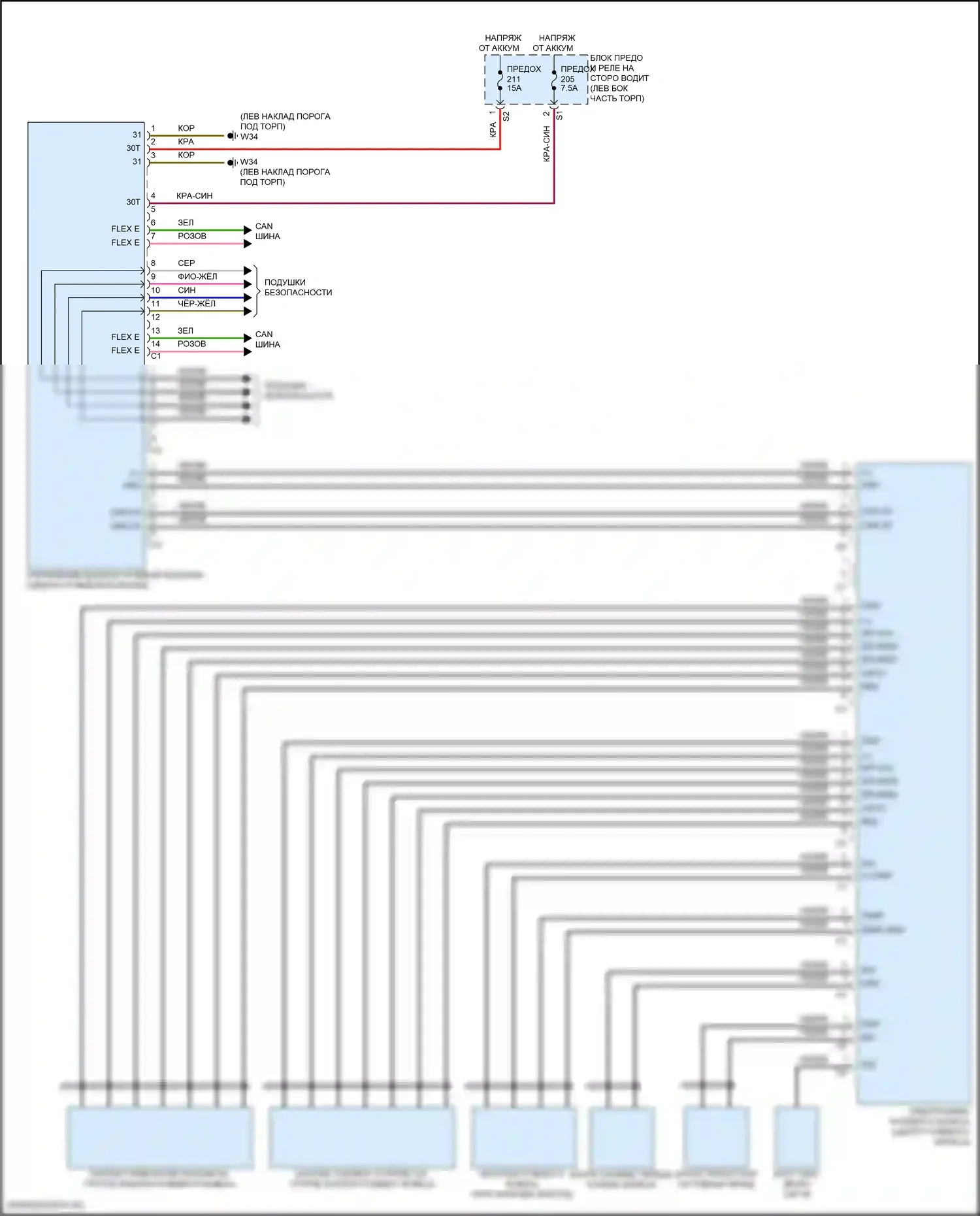 CLS-класс AMG Mercedes-Benz C257 рестайлинг (2021-2024): Электросхема рулевая колонка 