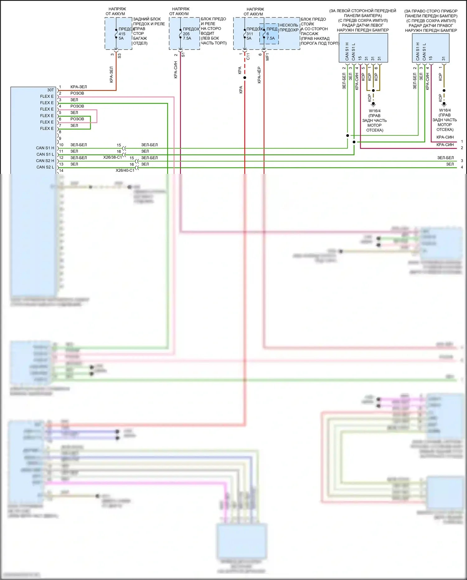 CLS-класс AMG Mercedes-Benz C257 рестайлинг (2021-2024): Электросхема круиз-контроля (1 из 2) 