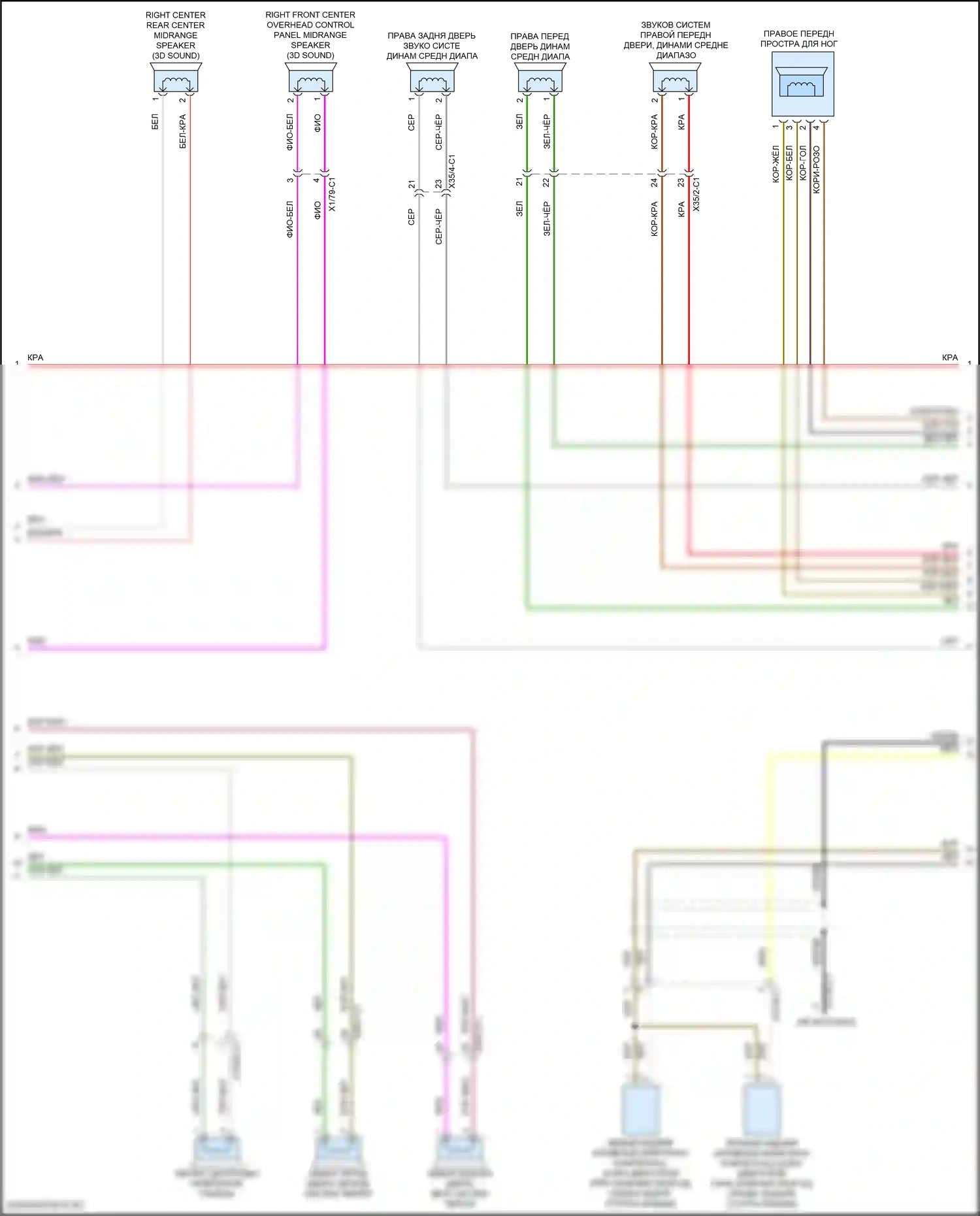 CLS-класс AMG Mercedes-Benz C257 рестайлинг (2021-2024): Электросхема усилителя звука, без усиленного двигателя, с усовершенствованной звуковой системой (2 из 3) 