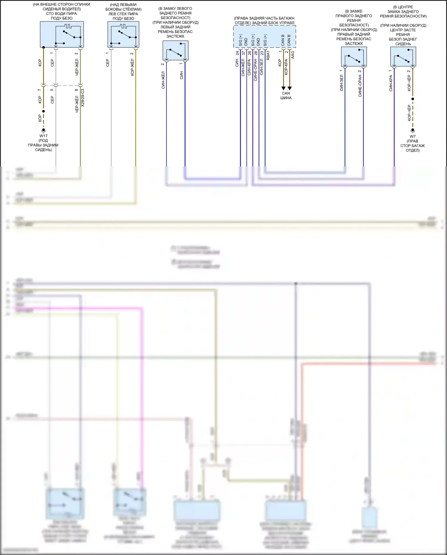 CLS-класс AMG Mercedes-Benz C257 рестайлинг (2021-2024): Электросхема подушек безопасности (2 из 5) 