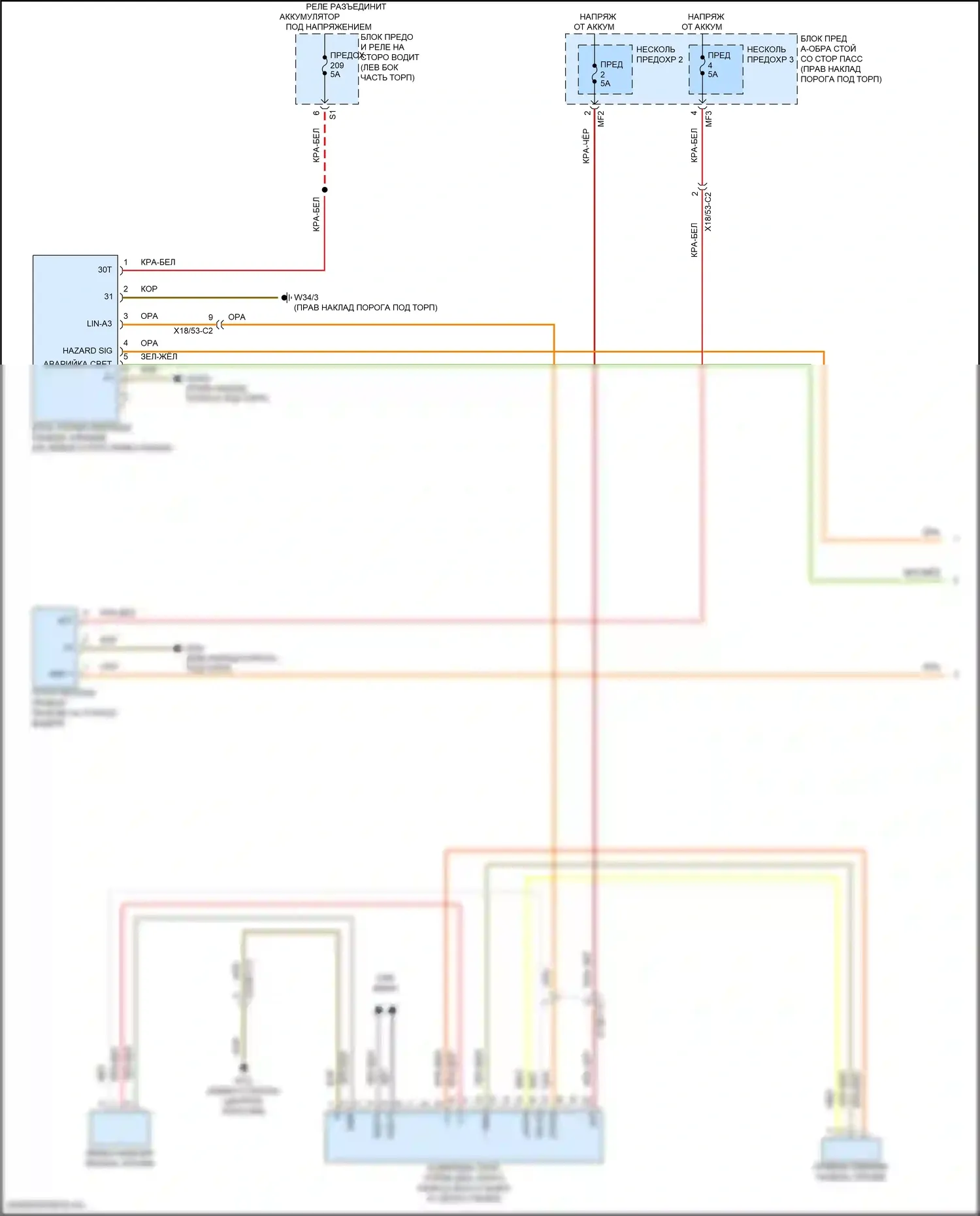 CLS-класс AMG Mercedes-Benz C257 рестайлинг (2021-2024): Электросхема приборной панели (2 из 3) 