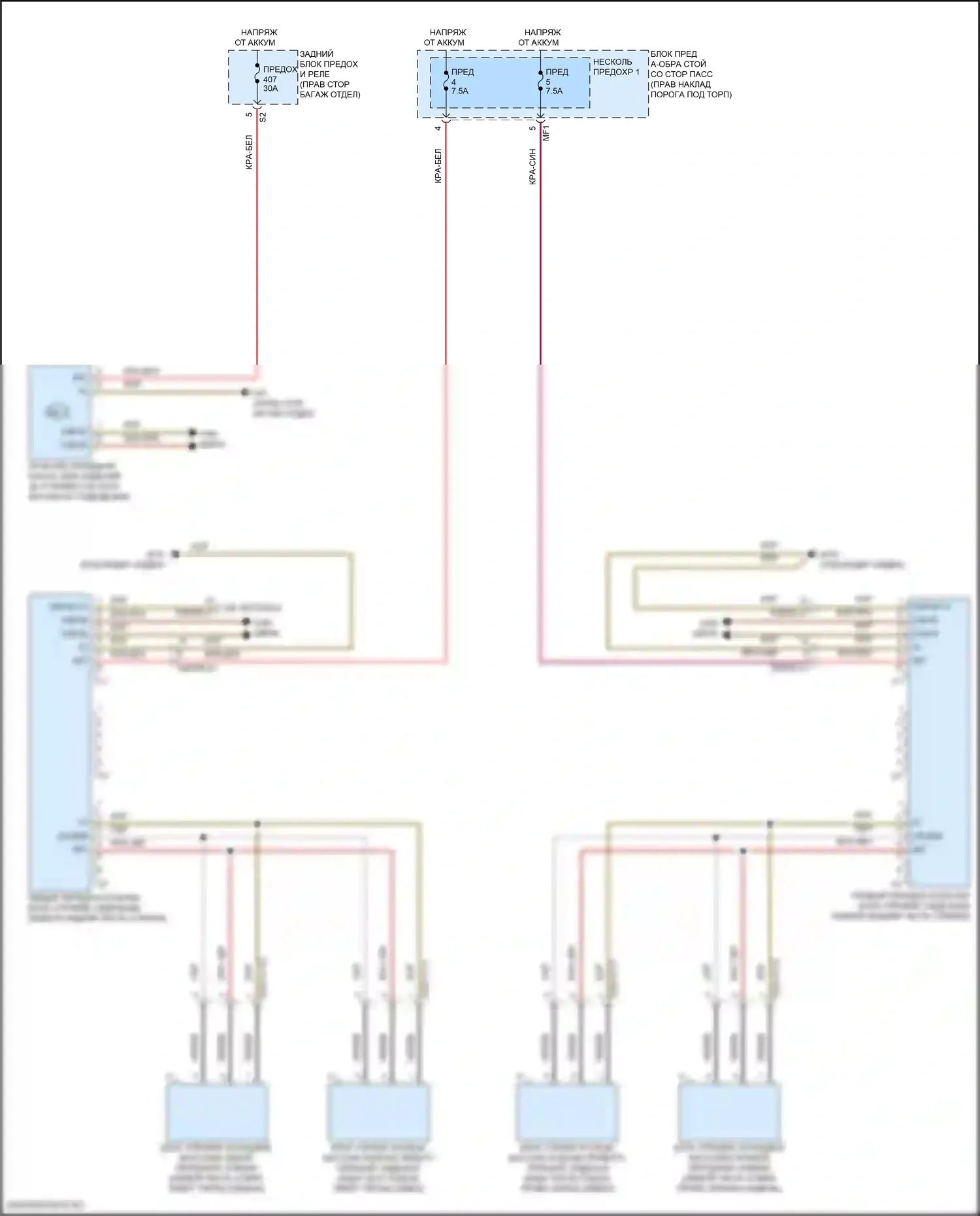 CLS-класс AMG Mercedes-Benz C257 рестайлинг (2021-2024): Электросхема переднего мультиконтурного сиденья 