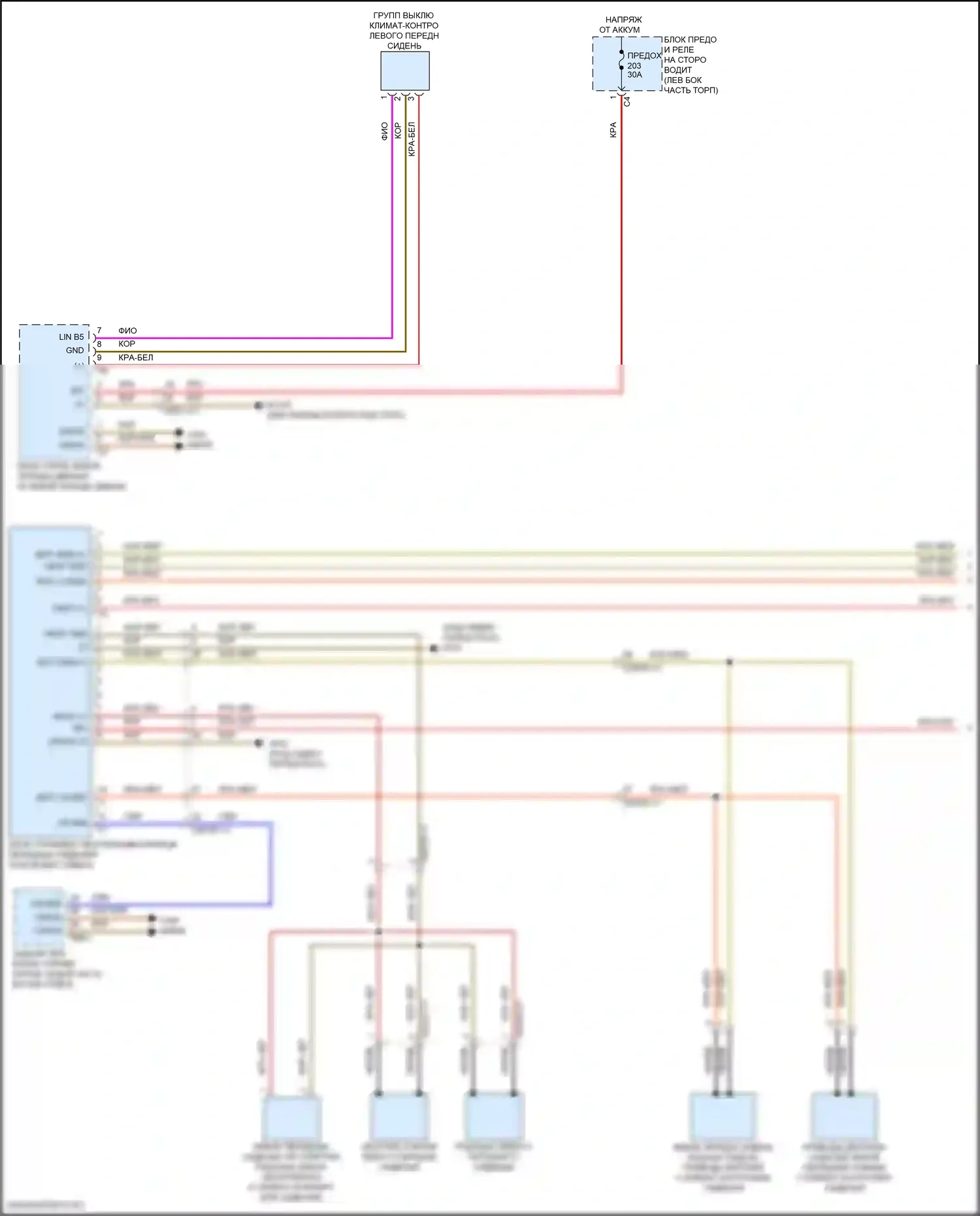 CLS-класс AMG Mercedes-Benz C257 рестайлинг (2021-2024): Электросхема передней вентиляции и подогрева сидений, без памяти (1 из 2) 
