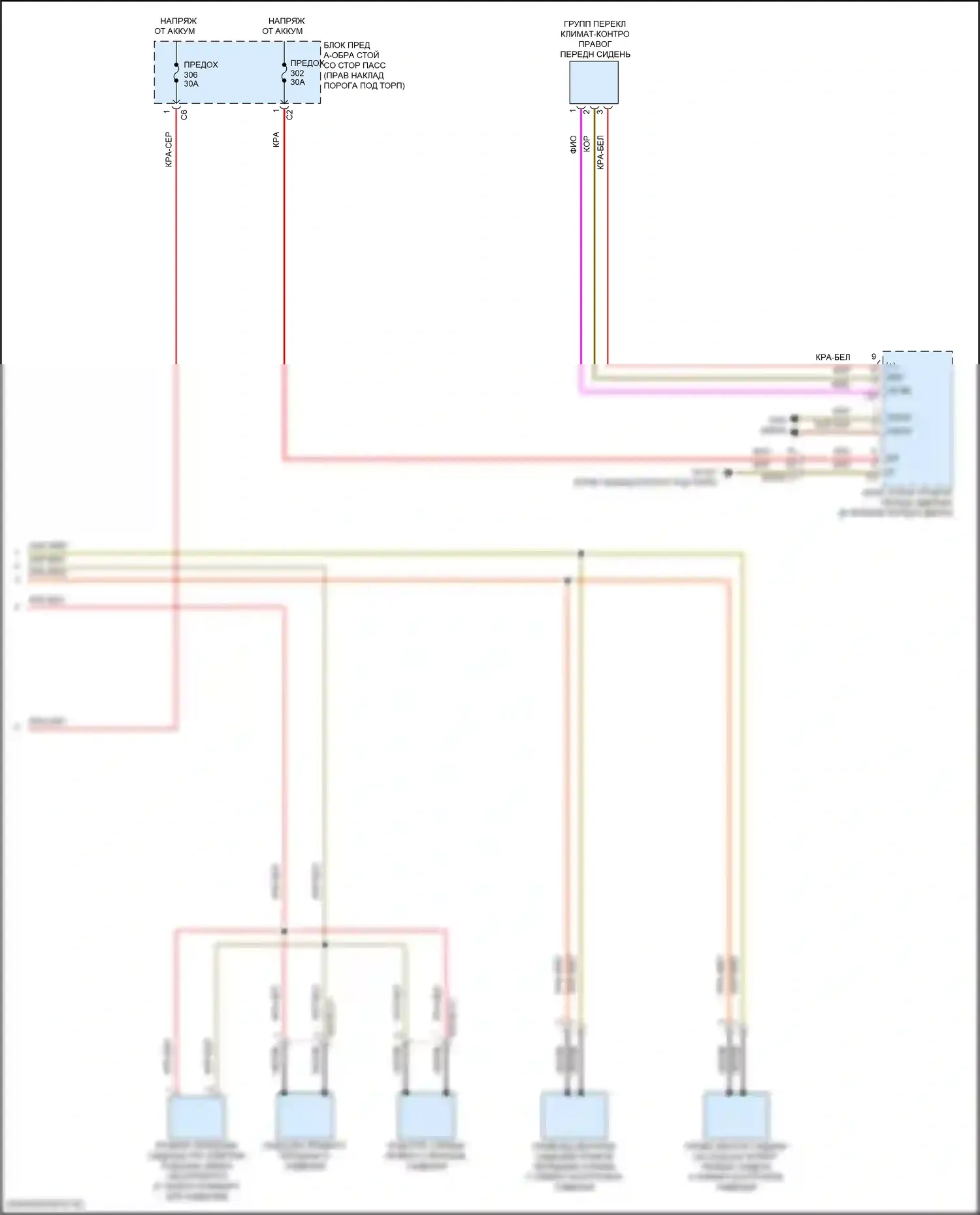 CLS-класс AMG Mercedes-Benz C257 рестайлинг (2021-2024): Электросхема передней вентиляции и подогрева сидений, без памяти (2 из 2) 