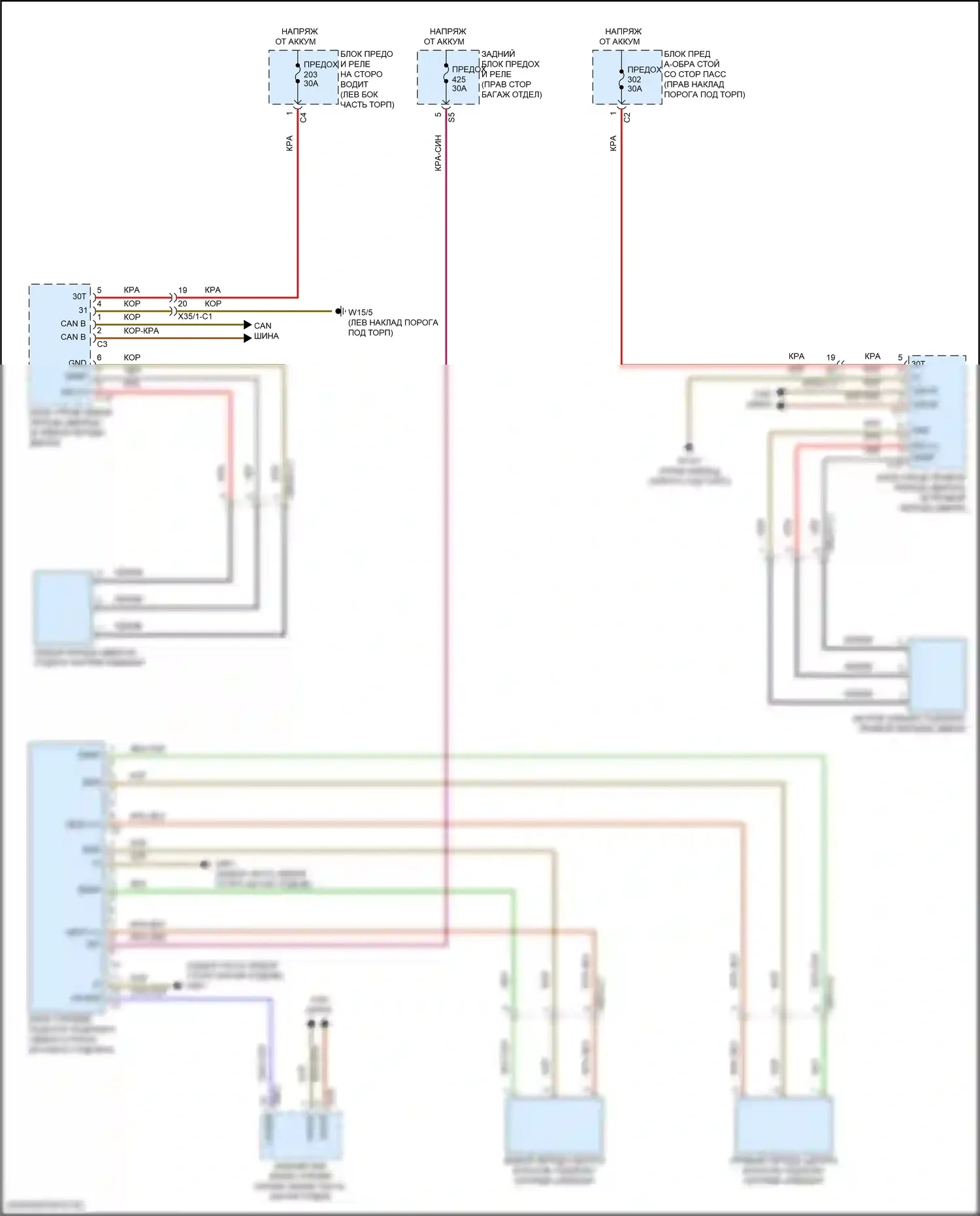 CLS-класс AMG Mercedes-Benz C257 рестайлинг (2021-2024): Электросхема с подогревом подлокотника 