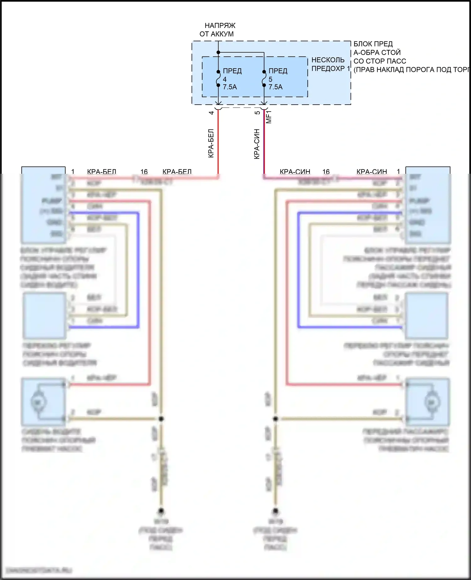 CLS-класс AMG Mercedes-Benz C257 рестайлинг (2021-2024): Поясничная электросхема 