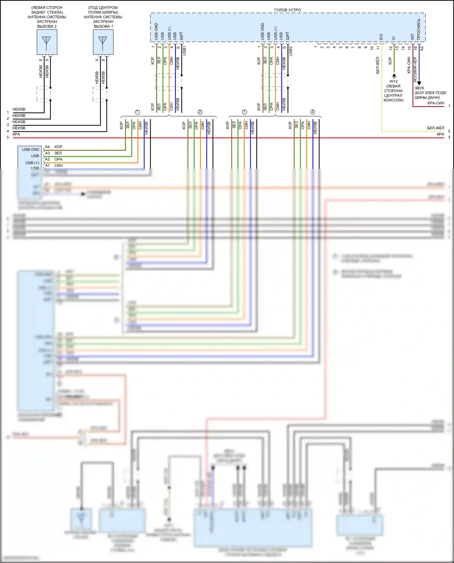 CLS-класс AMG Mercedes-Benz C257 рестайлинг (2021-2024): Электросхема магнитолы comand (5 из 7) 