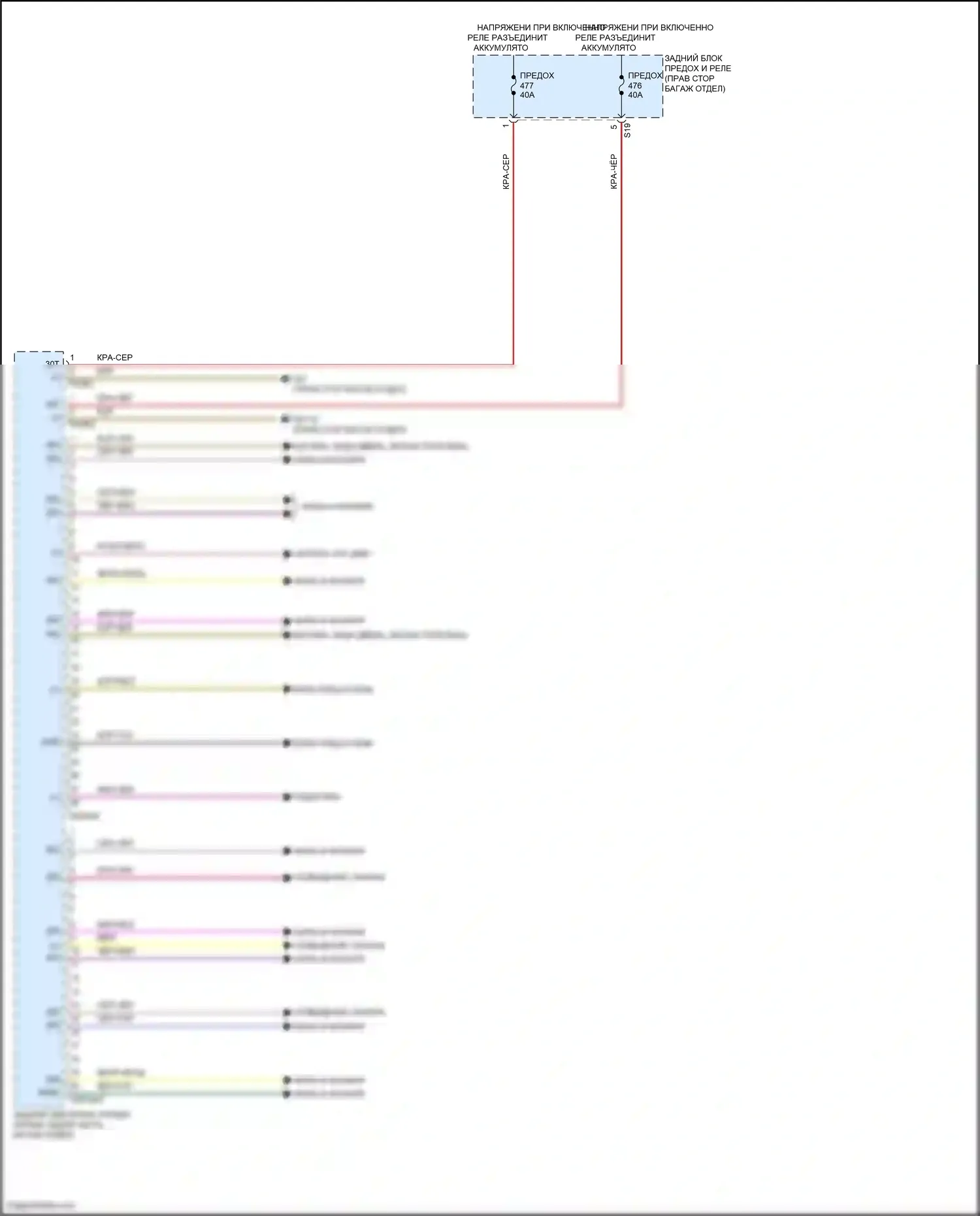 CLS-класс Mercedes-Benz C257 рестайлинг (2021-2024): Электросхема заднего блока управления sam (1 из 2) 