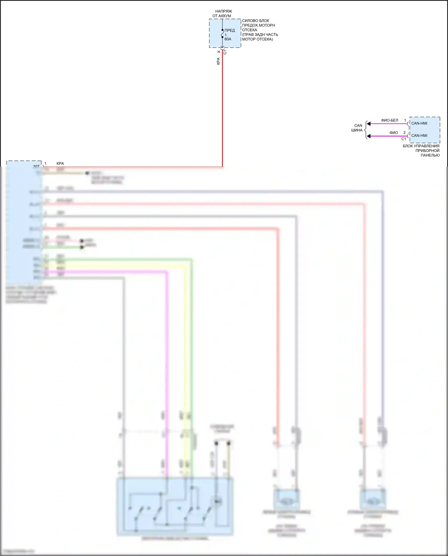 CLS-класс Mercedes-Benz C257 рестайлинг (2021-2024): Электросхема блокировки селектора 