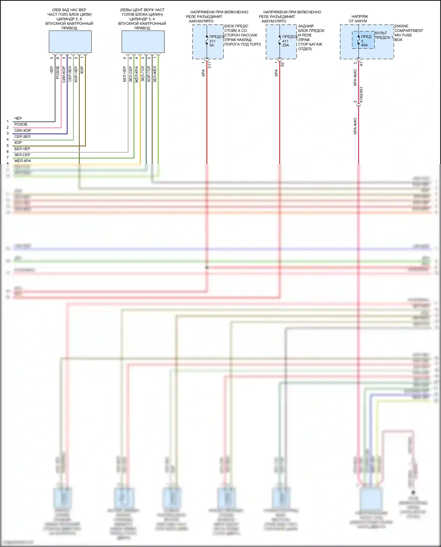 CLS-класс Mercedes-Benz C257 рестайлинг (2021-2024): Электросхема двигателя 3.0l turbo hybrid (4 из 9) 