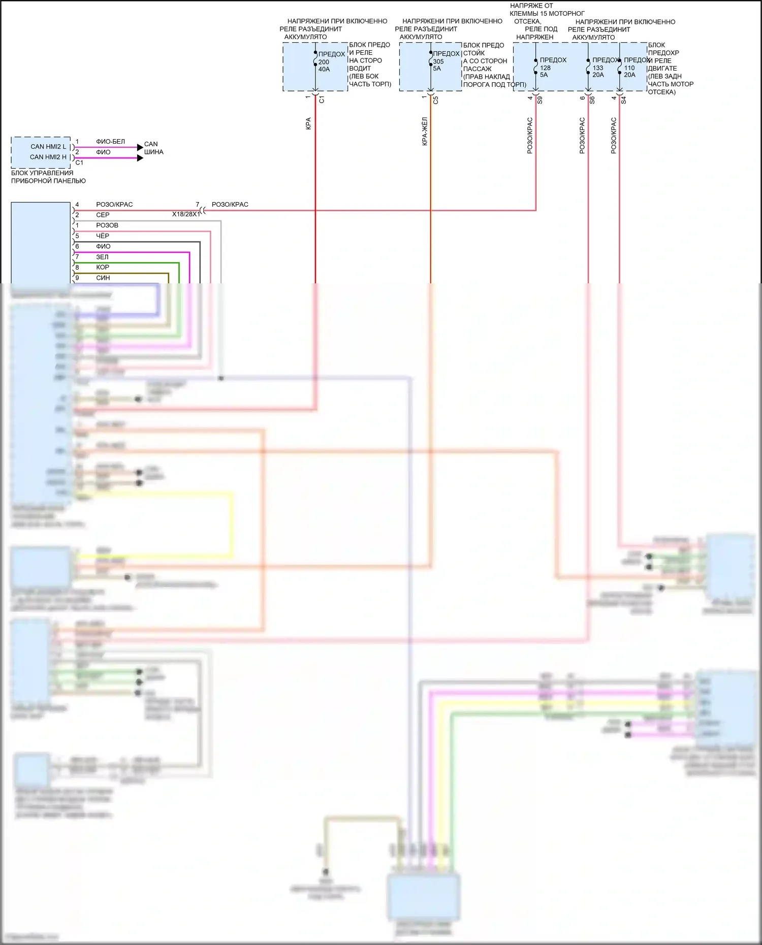 CLS-класс Mercedes-Benz C257 рестайлинг (2021-2024): Электросхема фар 