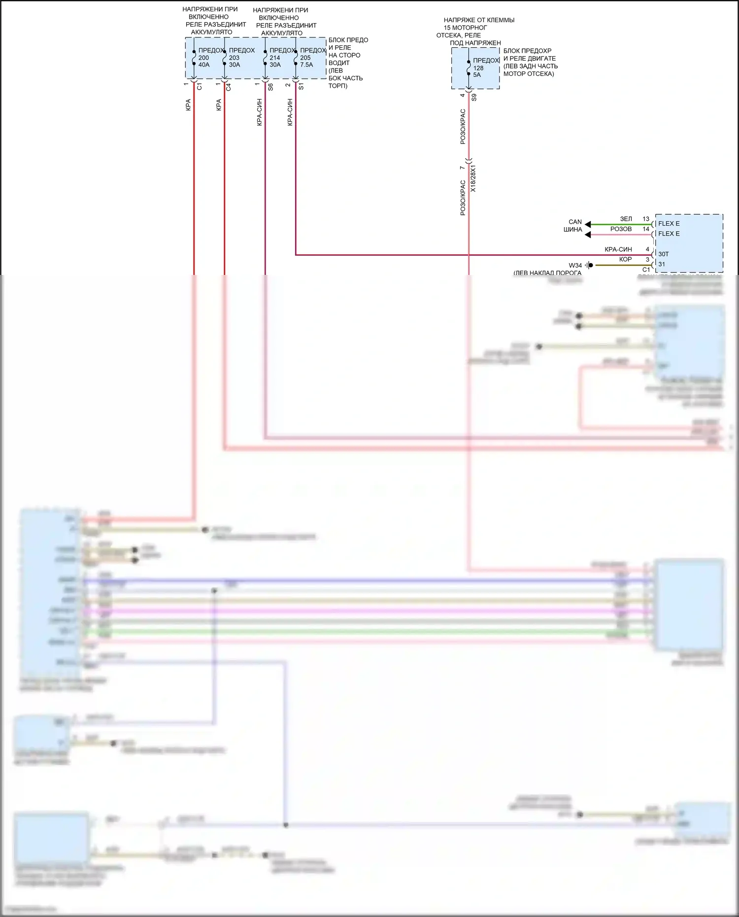 CLS-класс Mercedes-Benz C257 рестайлинг (2021-2024): Электросхема подсветки приборной панели (1 из 2) 