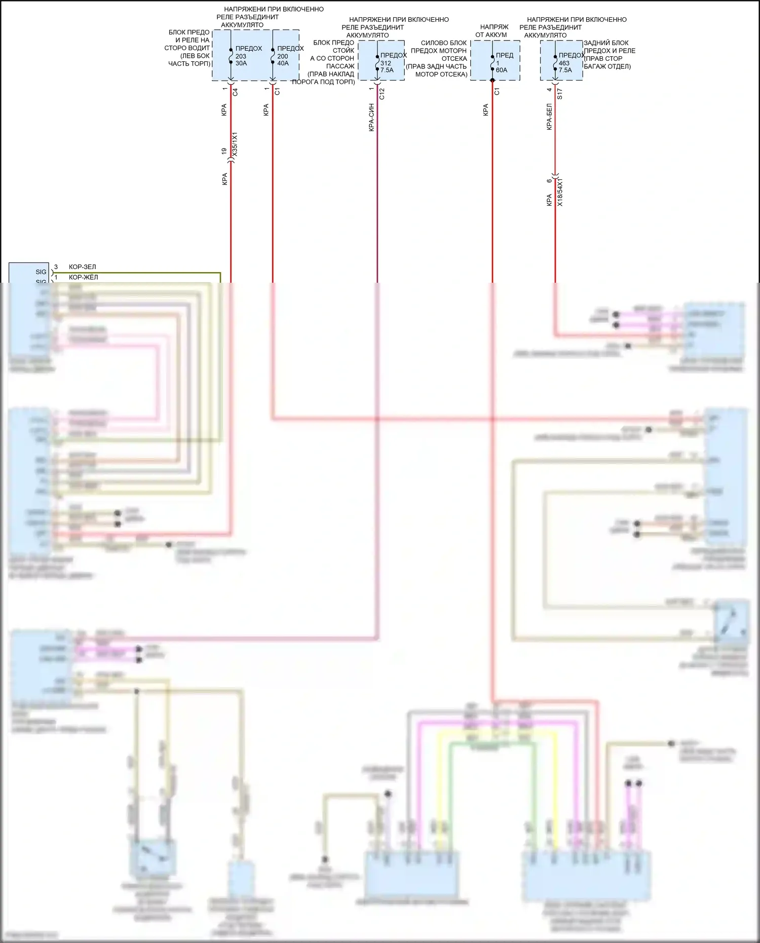 CLS-класс Mercedes-Benz C257 рестайлинг (2021-2024): Электросхема предупредительного ремня безопасности 