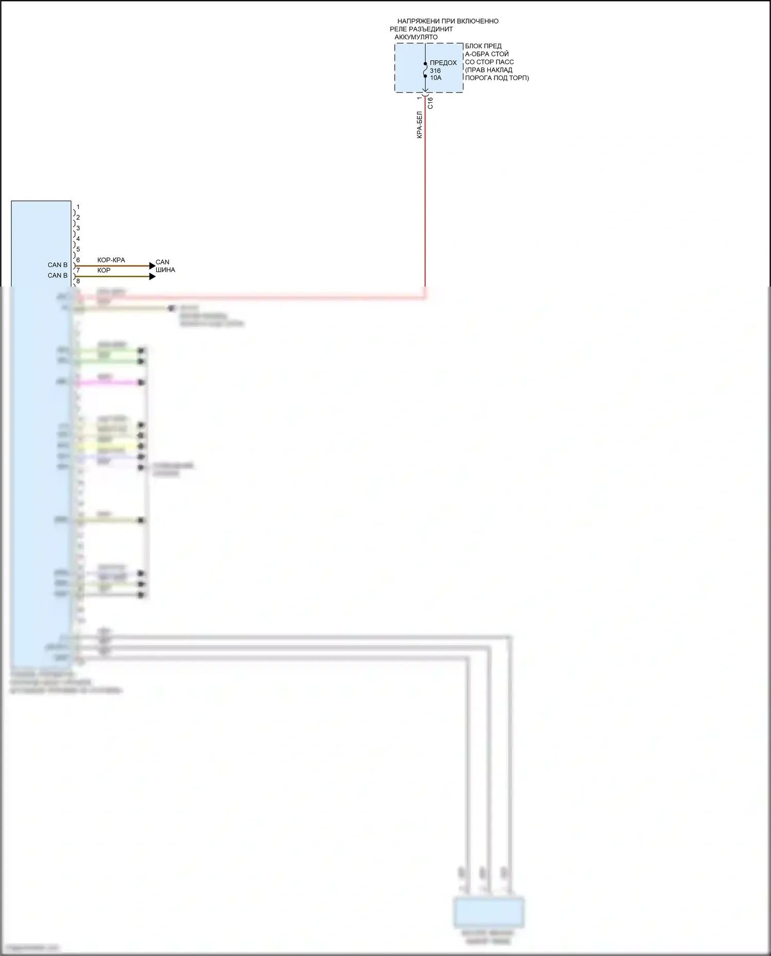 CLS-класс Mercedes-Benz C257 рестайлинг (2021-2024): Электросхема потолочного пульта 