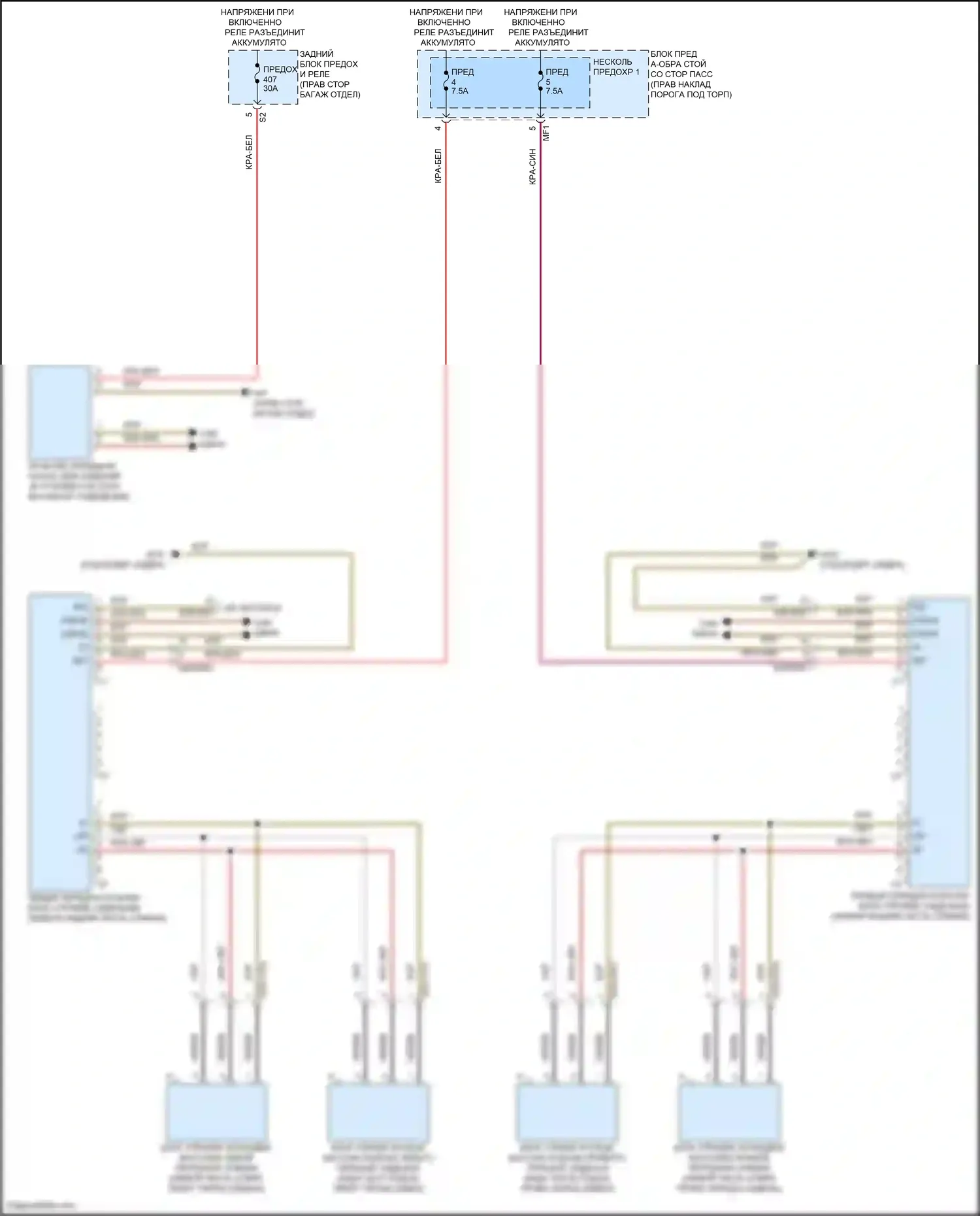 CLS-класс Mercedes-Benz C257 рестайлинг (2021-2024): Электросхема переднего мультиконтурного сиденья 