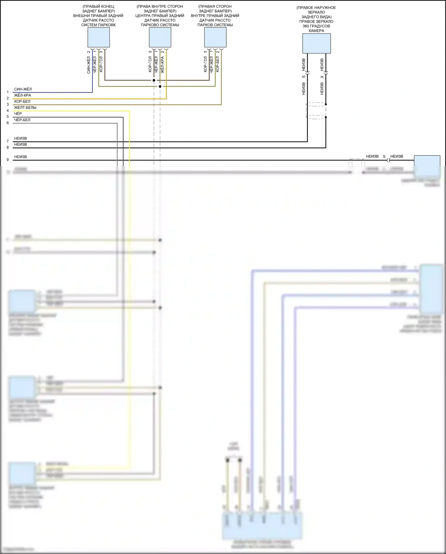 CLS-класс Mercedes-Benz C257 рестайлинг (2021-2024): Электросхема парктроника (2 из 2) 
