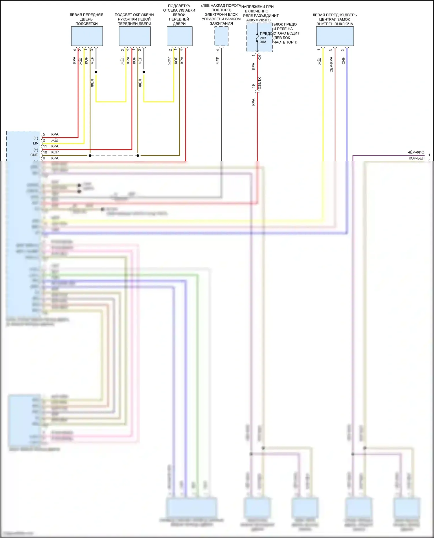 CLS-класс Mercedes-Benz C257 рестайлинг (2021-2024): Электросхема центрального замка с автоблокировкой (1 из 4) 