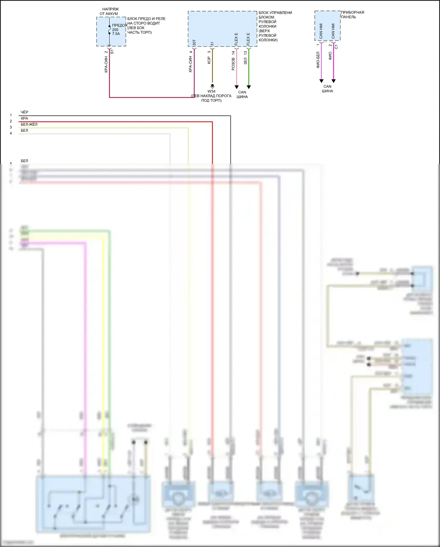CLS-класс Mercedes-Benz C257 (2017-2021): Антиблокировочная система abs электросхема (2 из 2) 