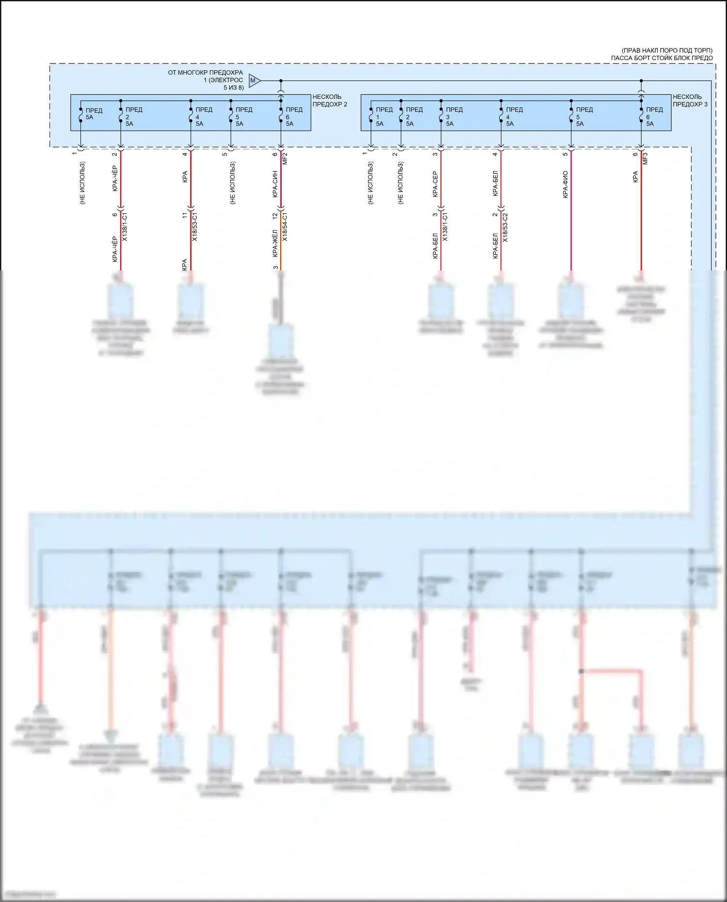 CLS-класс Mercedes-Benz C257 (2017-2021): Электросхема блока предохранителей реле (8 из 8) 