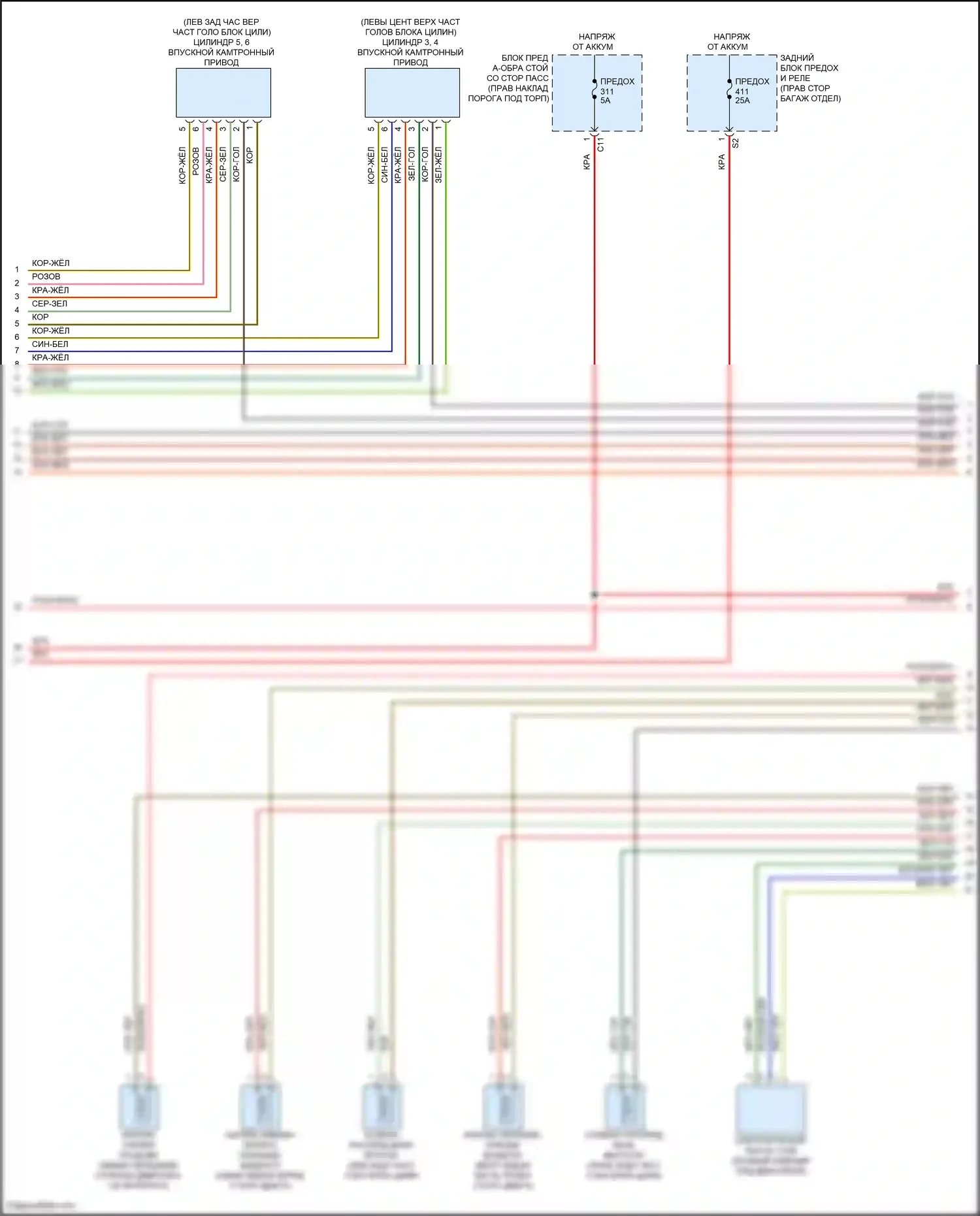CLS-класс Mercedes-Benz C257 (2017-2021): Электросхема двигателя 3,0л турбо (3 из 9) 