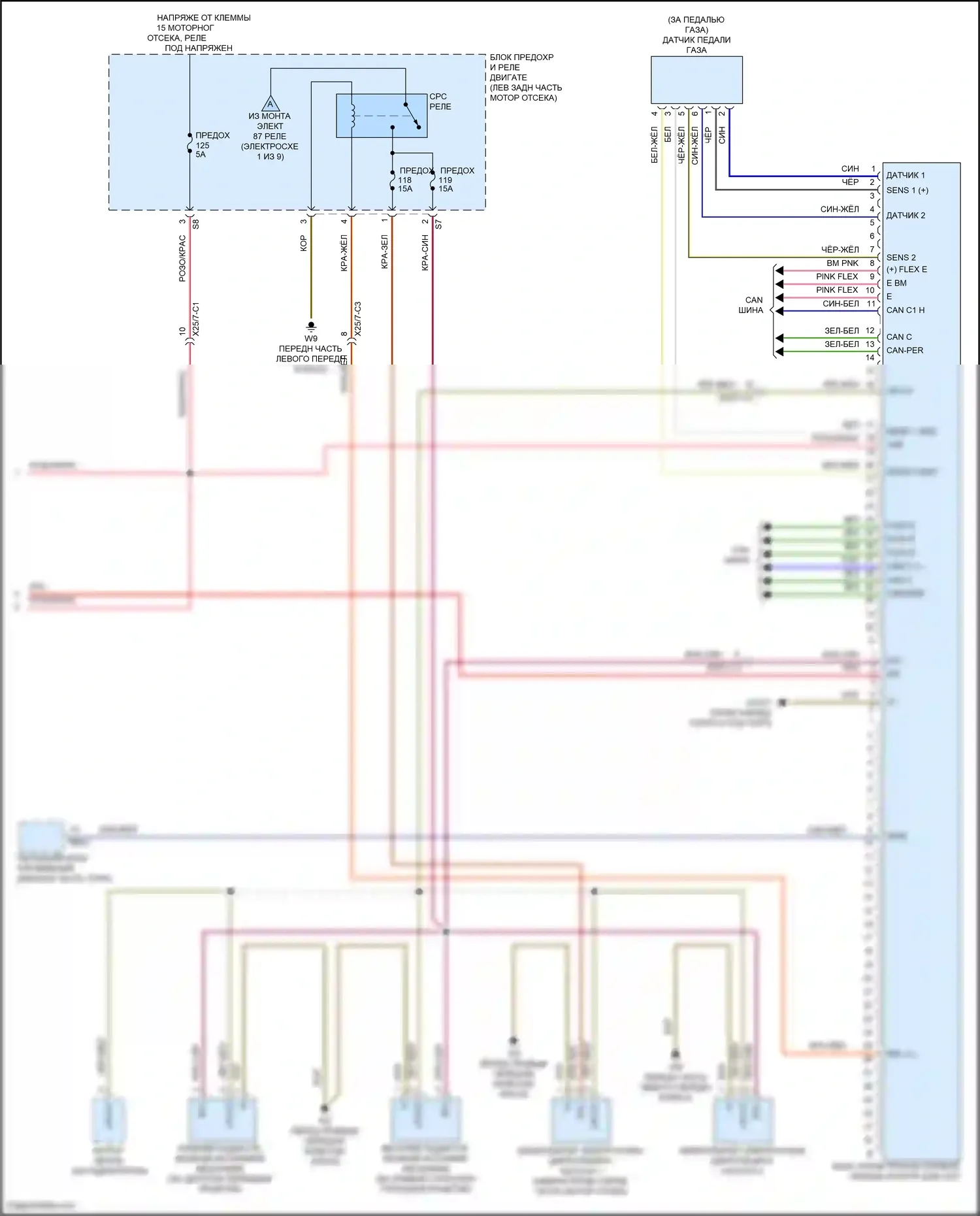 CLS-класс Mercedes-Benz C257 (2017-2021): Электросхема двигателя 3,0л турбо (9 из 9) 
