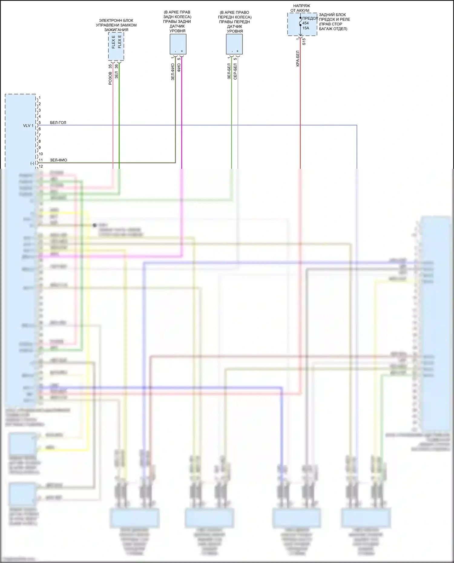CLS-класс Mercedes-Benz C257 (2017-2021): Электросхема управления электронными амортизаторами 