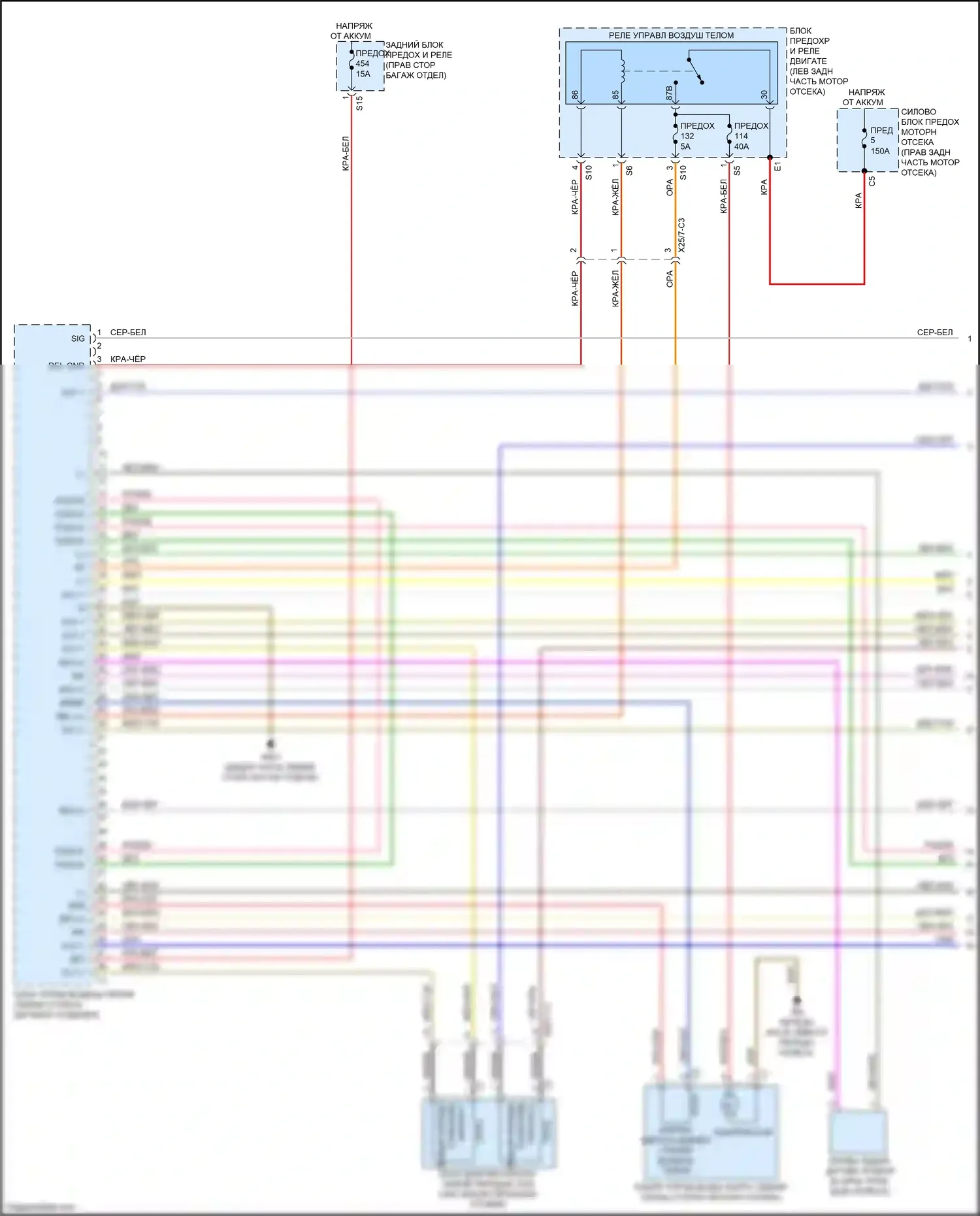 CLS-класс Mercedes-Benz C257 (2017-2021): Электросхема управления воздушным телом (1 из 3) 