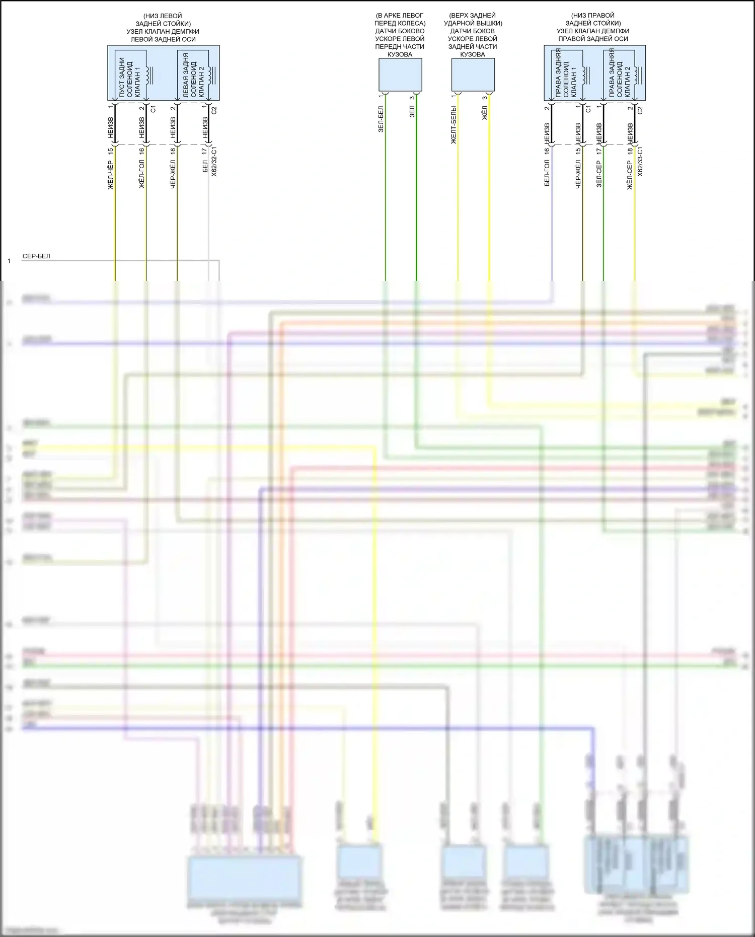 CLS-класс Mercedes-Benz C257 (2017-2021): Электросхема управления воздушным телом (2 из 3) 