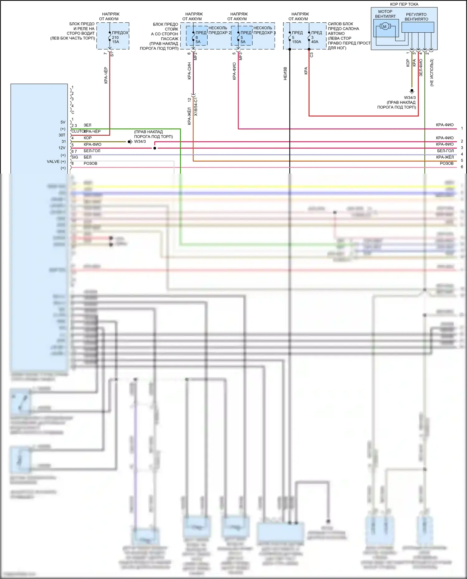 CLS-класс Mercedes-Benz C257 (2017-2021): Электросхема климат контроля (1 из 3) 