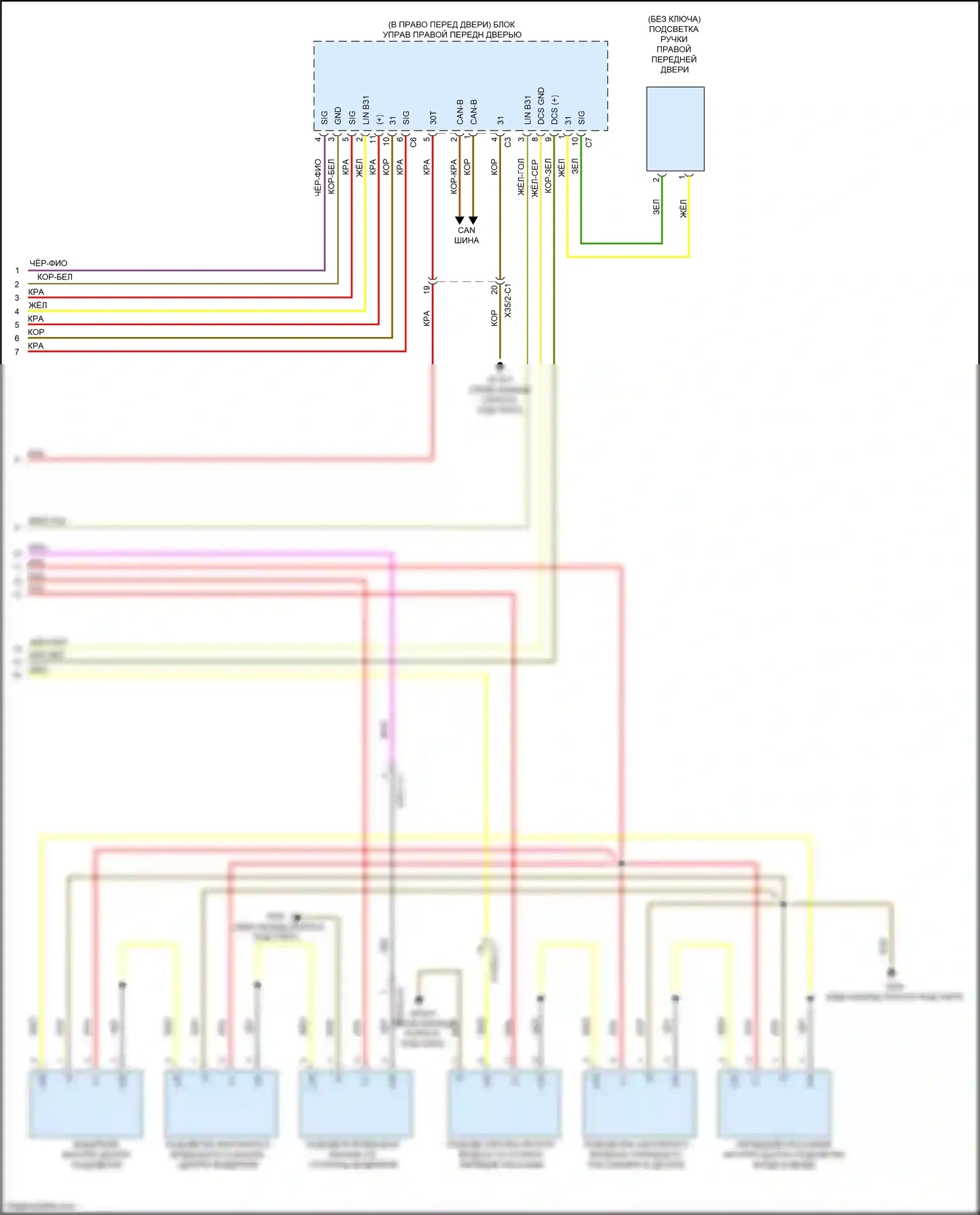CLS-класс Mercedes-Benz C257 (2017-2021): Электросхема освещения салона (7 из 7) 