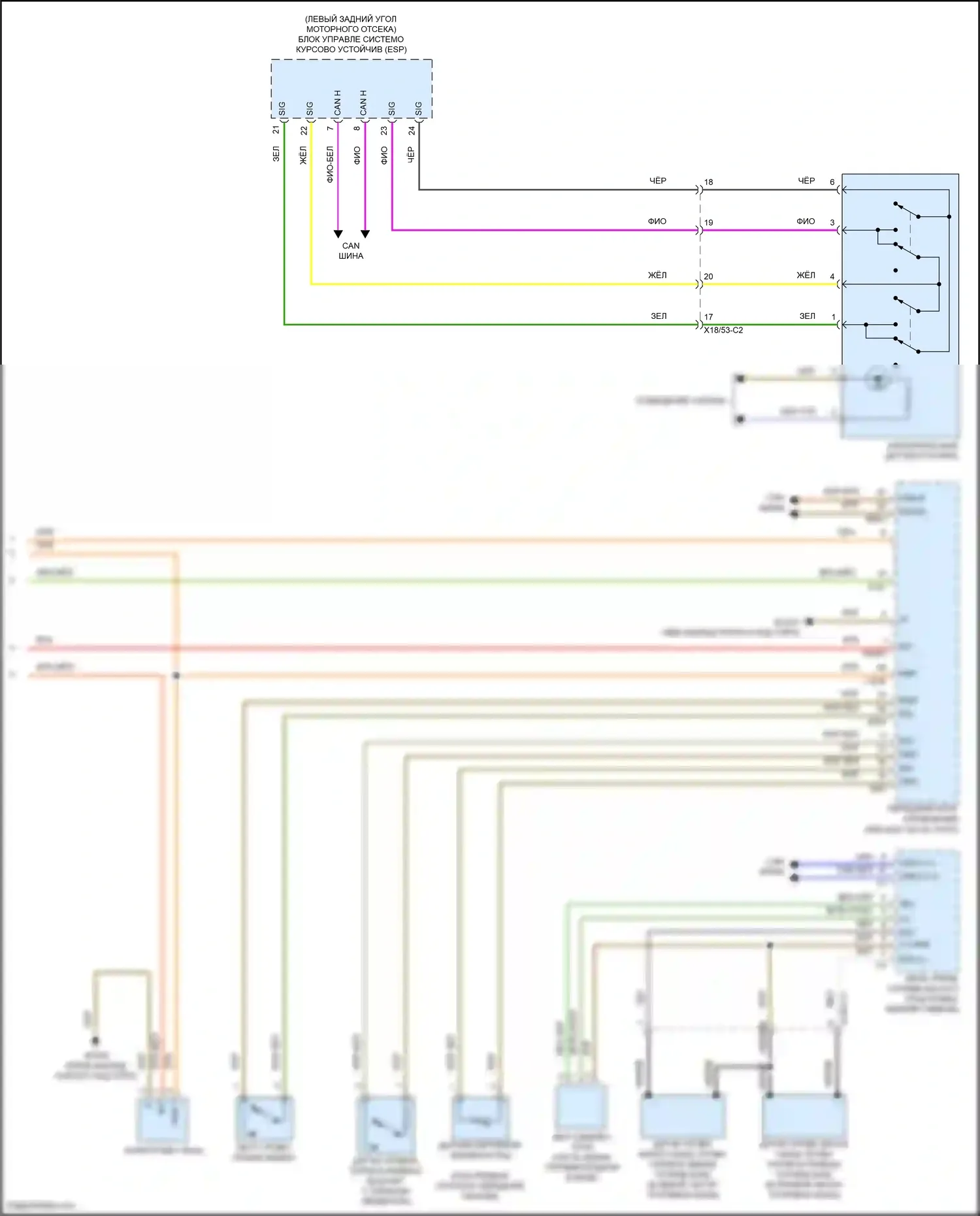 CLS-класс Mercedes-Benz C257 (2017-2021): Электросхема приборной панели (3 из 3) 